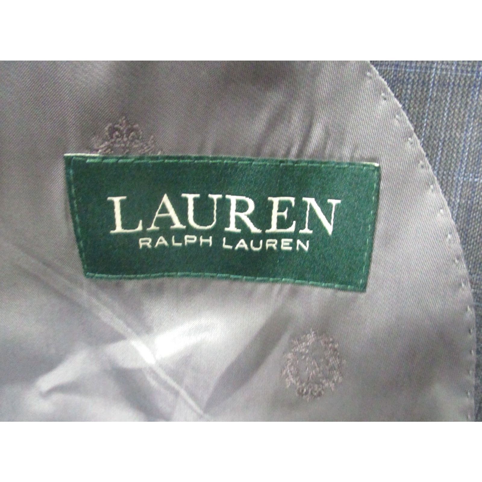 Ralph Lauren VINTAGE LAUREN RALPH LAUREN Wool Blazer 44R Gray Pinstripe Men Blazer Wool Notch Lapel 2-Button Single-Breasted Regular Fit Tweed Size 44R - 5 Thumbnail