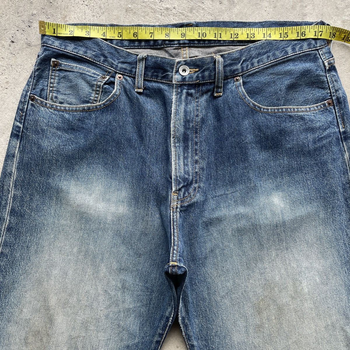 Japanese Brand × Jean × Vintage Vintage Japanese Faded Baggy Jeans Distressed Denim Pants Size US 35 - 5 Thumbnail