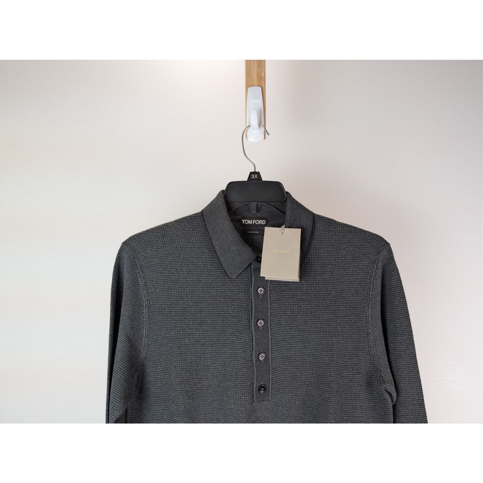 Tom Ford o1rshd1 Knitwear Polo Shirt Knitted in Grey 46 Size US S / EU 44-46 / 1 - 3 Thumbnail