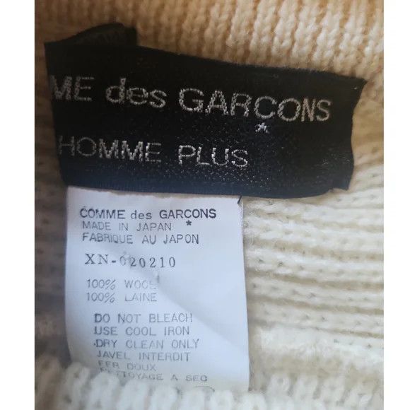 Comme des Garcons Homme Plus White Wool Pullover Sweater Size US L / EU 52-54 / 3 - 5 Thumbnail
