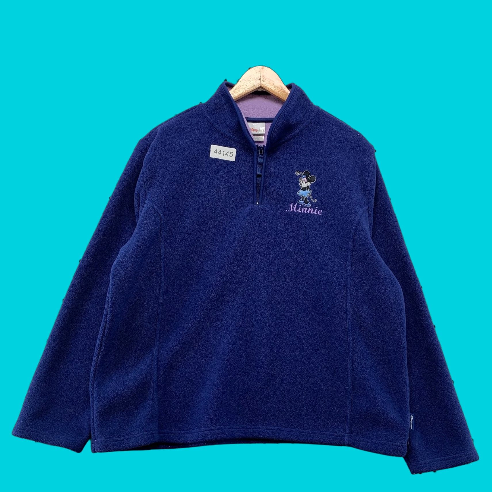 Disney Disney Minnie Mouse 1/4 Zip Fleece Sweater Womens Large Blue Purple Size L / US 10 / IT 46 - 1 Thumbnail