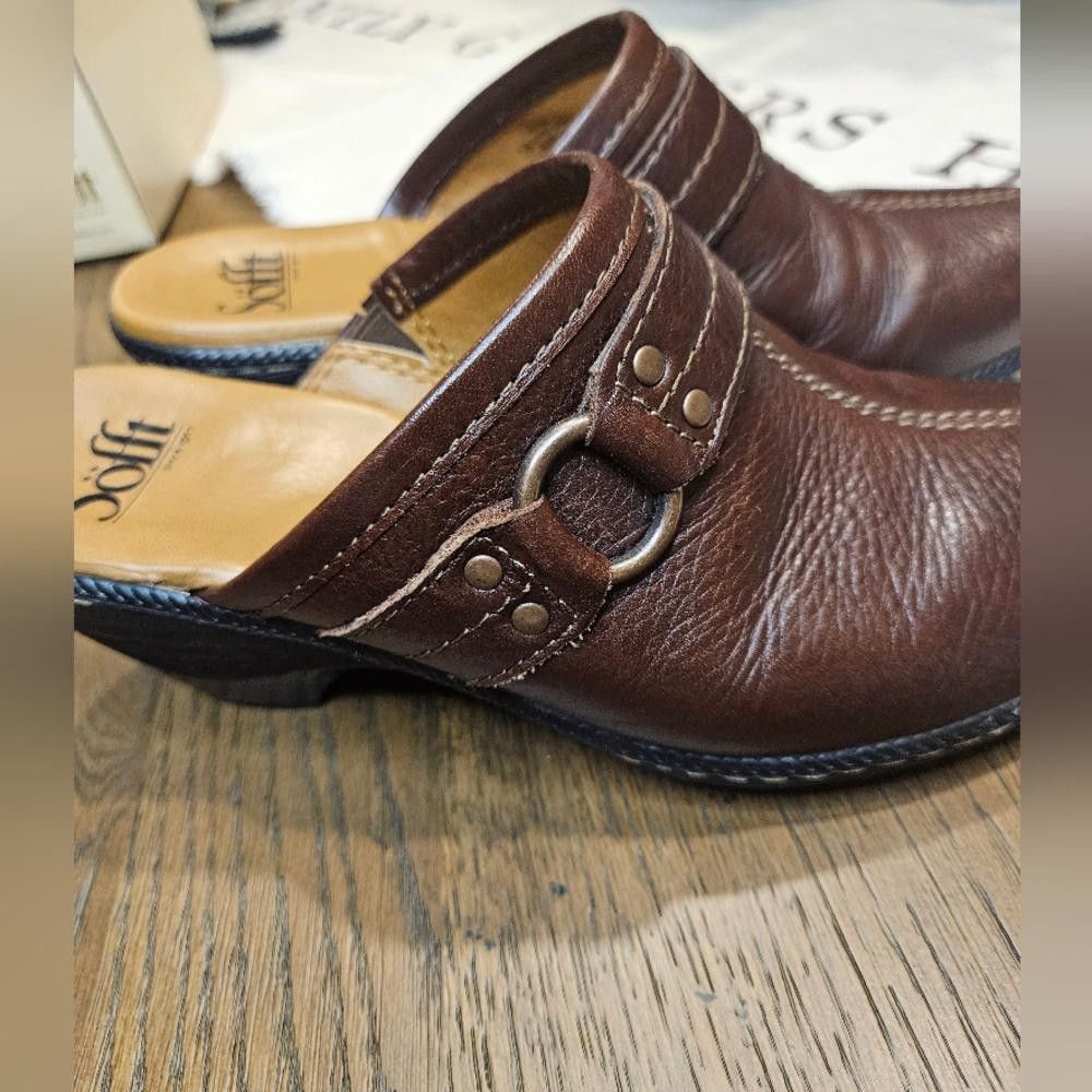 SOFTMACHINE Söfft Brown Leather Clogs - Comfortable Slide-On Shoes Size US 7.5 / IT 37.5 - 7 Thumbnail