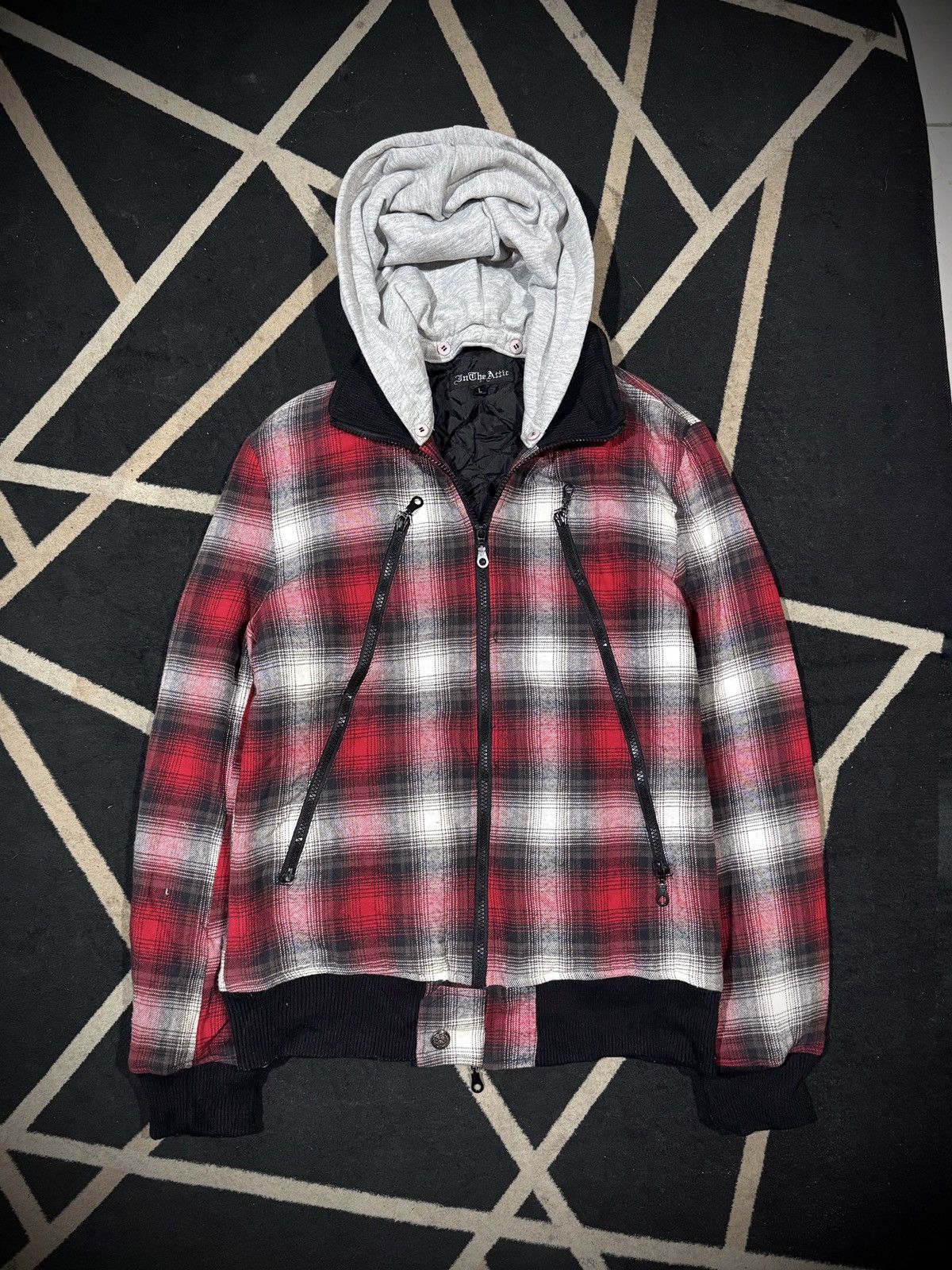 Intheattic Japanese Plaid Jacket Hoodie