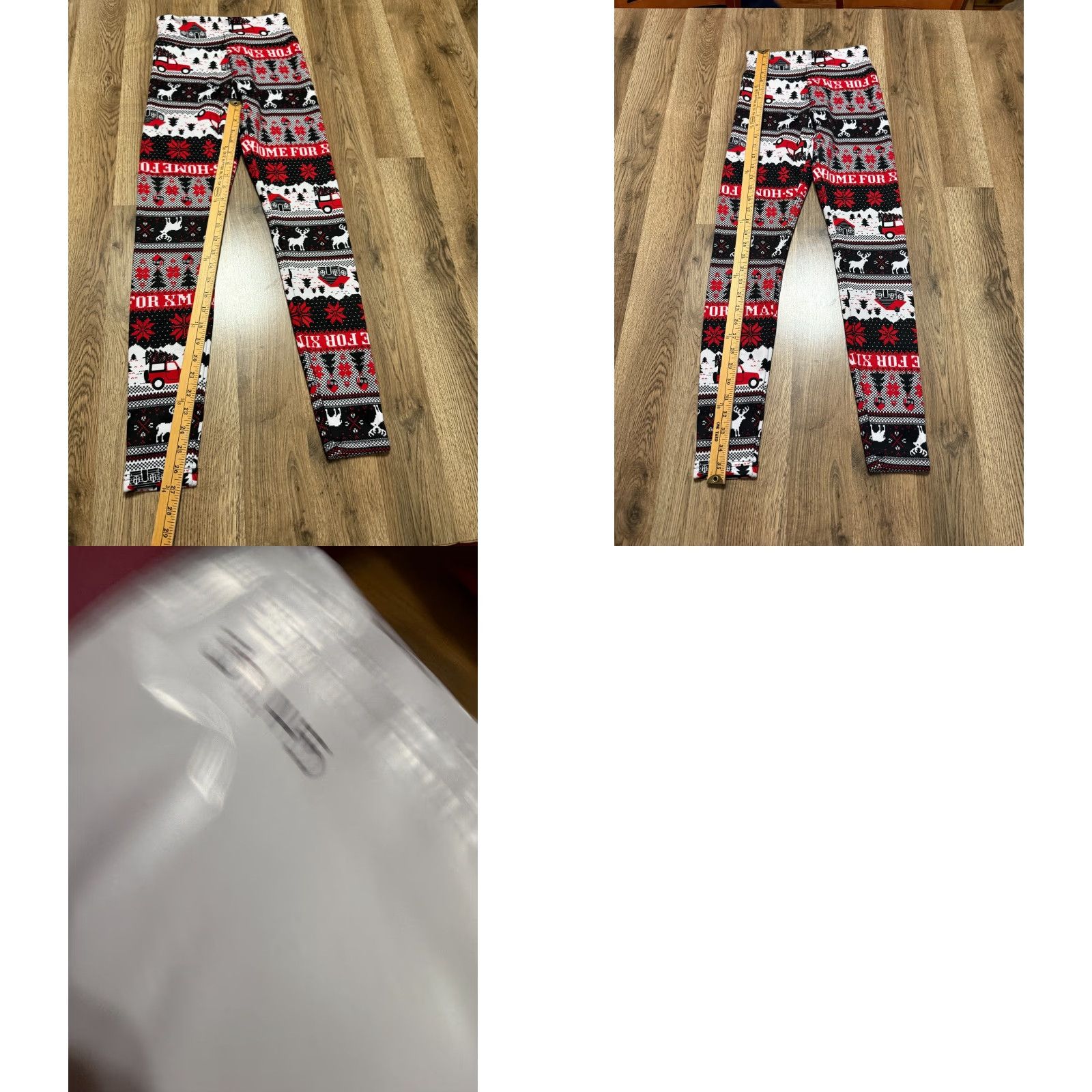 Vintage No Boundaries Leggings, Women’s Small, Black Red White Holiday Winter Lined Ankled Size 28" / US 6 / IT 42 - 8 Thumbnail