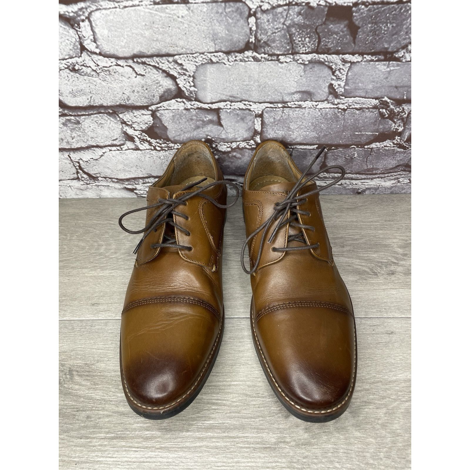 Nunn Bush Nunn Bush Mens Brown Cap Toe Comfort Gel Lace Up Shoes Size Size US 10.5 / EU 43-44 - 21 Thumbnail