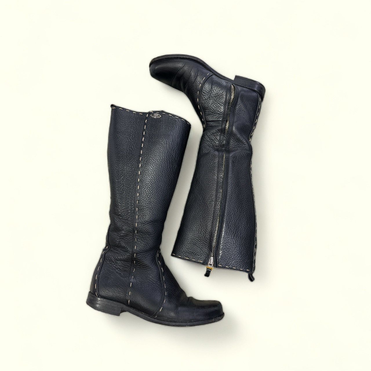 RoccoP FENDI SELLERIA LEATHER HIGH BOOTS Size US 5 / IT 35 - 4 Thumbnail