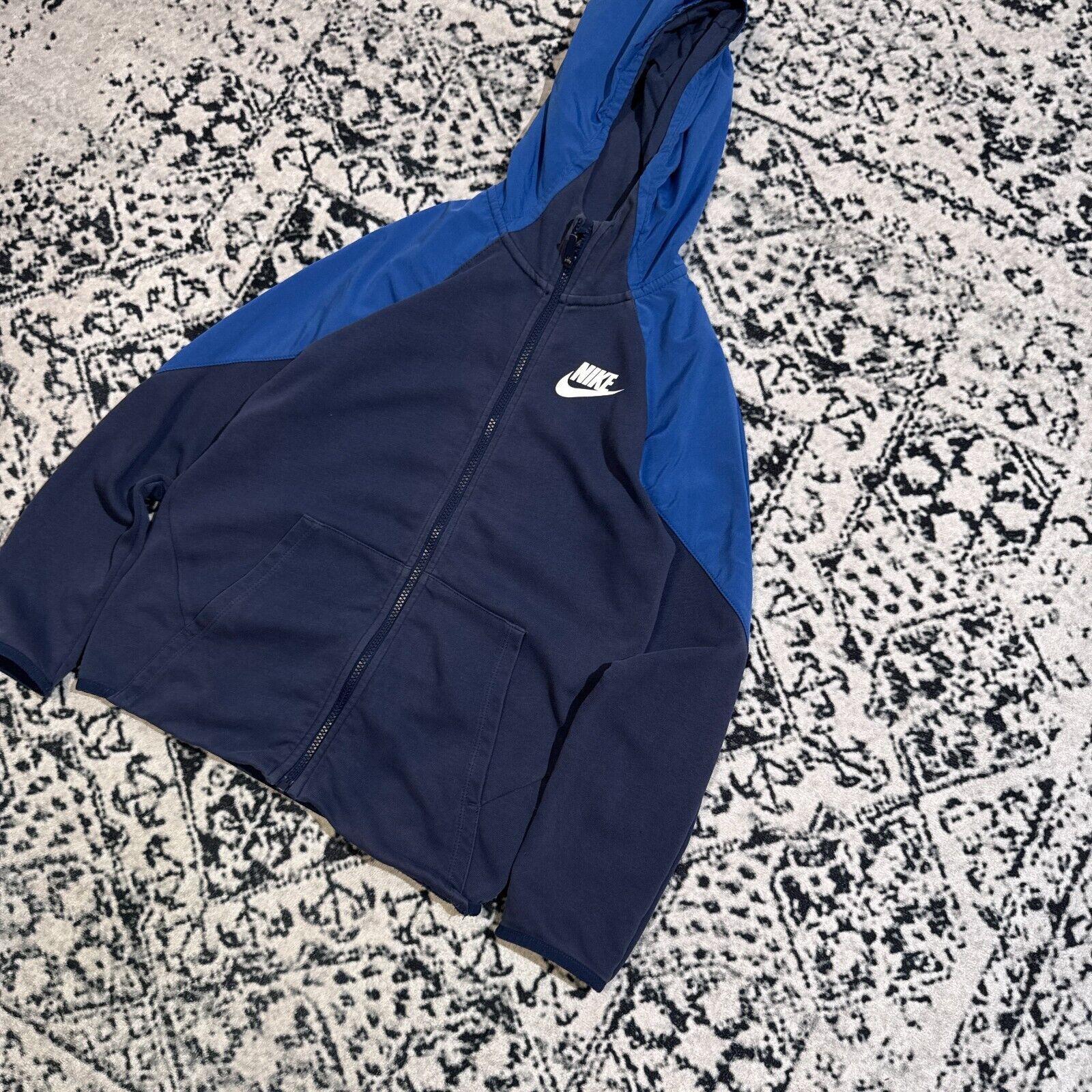 Nike × Vintage Vintage Nike Navy Blue Cotton Hoodie Zip Size XS Y2K sSport Size US XS / EU 42 / 0 - 4 Thumbnail