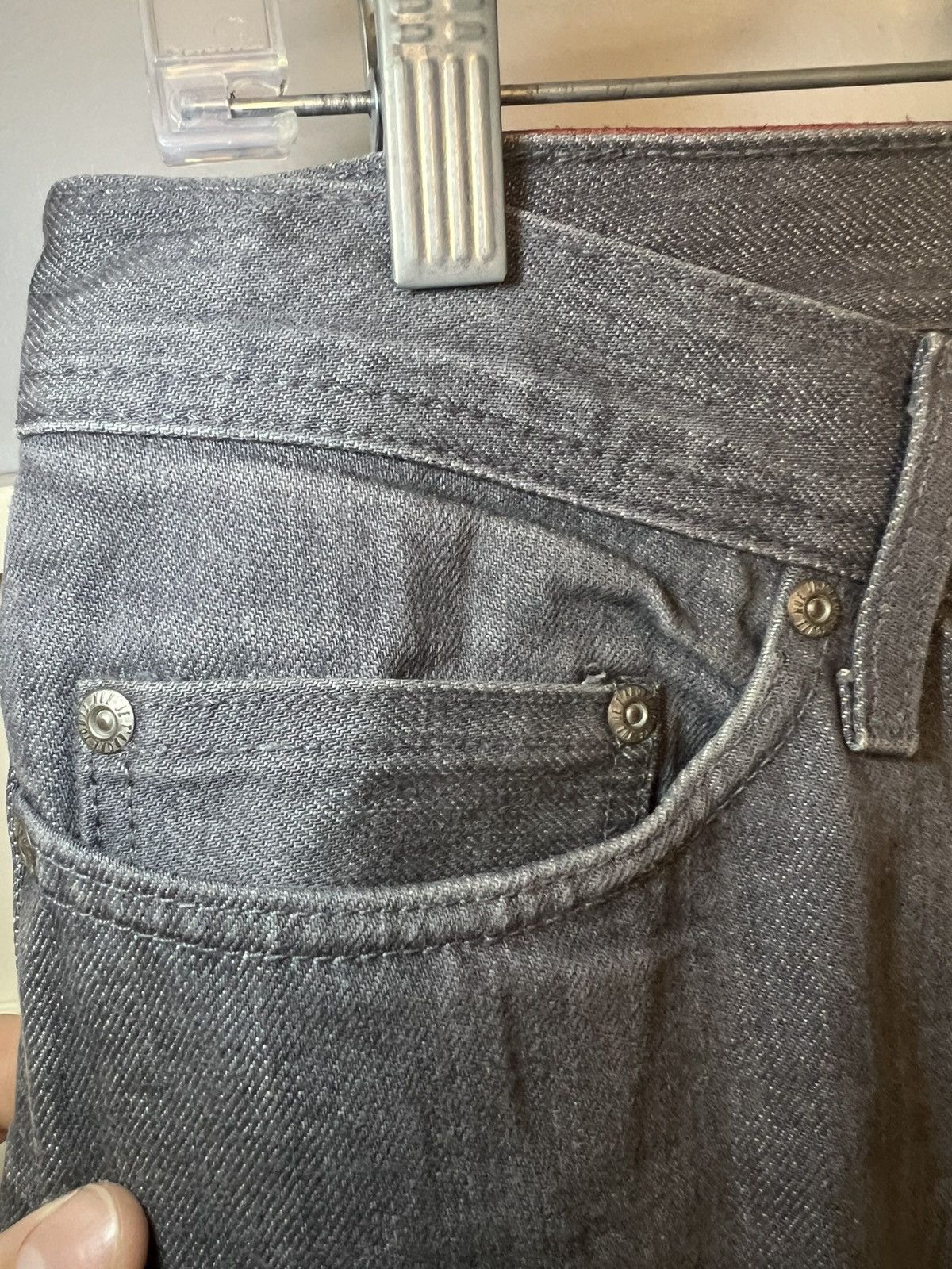 Naked & Famous Vintage Naked & Famous grey raw selvedge silver denim jeans Size US 33 - 13 Thumbnail