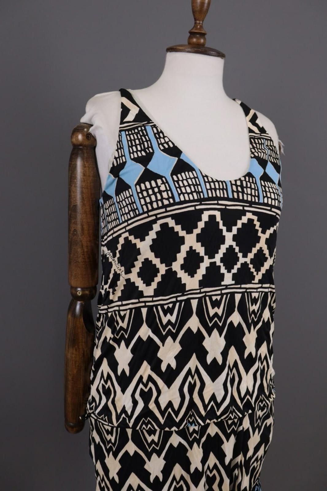 Designer Miss Sixty Collection Black Abstract Stretch Short Dress M Size M / US 6-8 / IT 42-44 - 6 Thumbnail