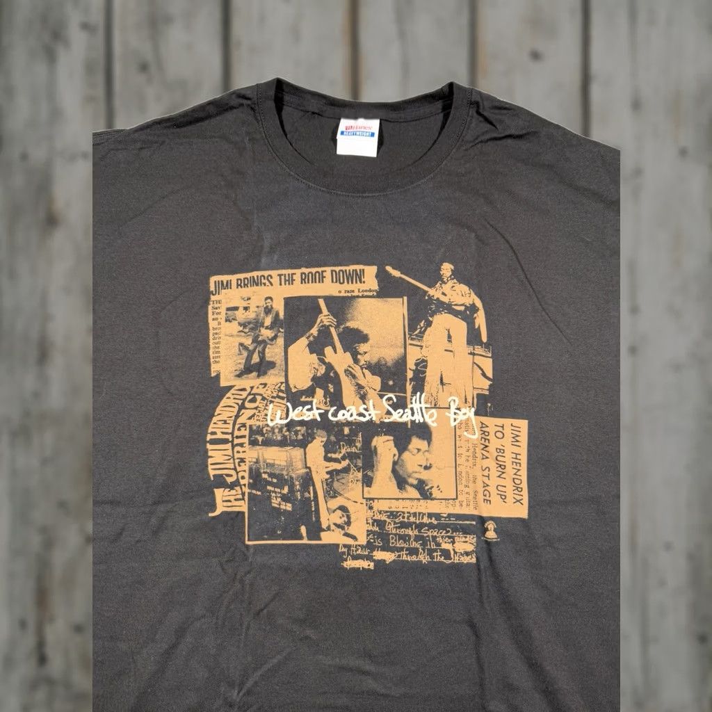 Vintage Jimi Hendrix T Shirt Mens 2XL Black West Coast Seattle Boy 2010 Tribute Tour Size US XXL / EU 58 / 5 - 1 Thumbnail