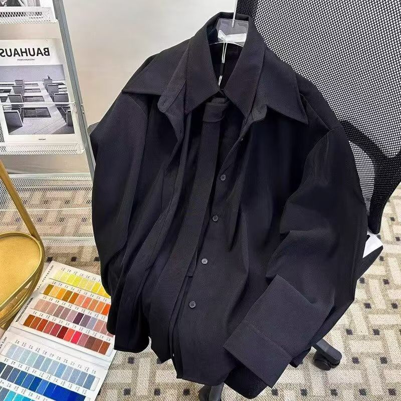 Vintage Black Fake Two-Piece Tie Shirt Size US M / EU 48-50 / 2 - 1 Thumbnail
