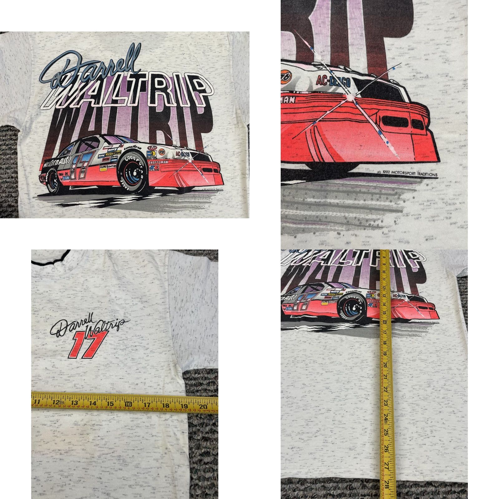 NASCAR VINTAGE Darrell Waltrip T-Shirt Adult M Gray Nascar Racing 90s Short Sleeve USA Size US M / EU 48-50 / 2 - 8 Thumbnail