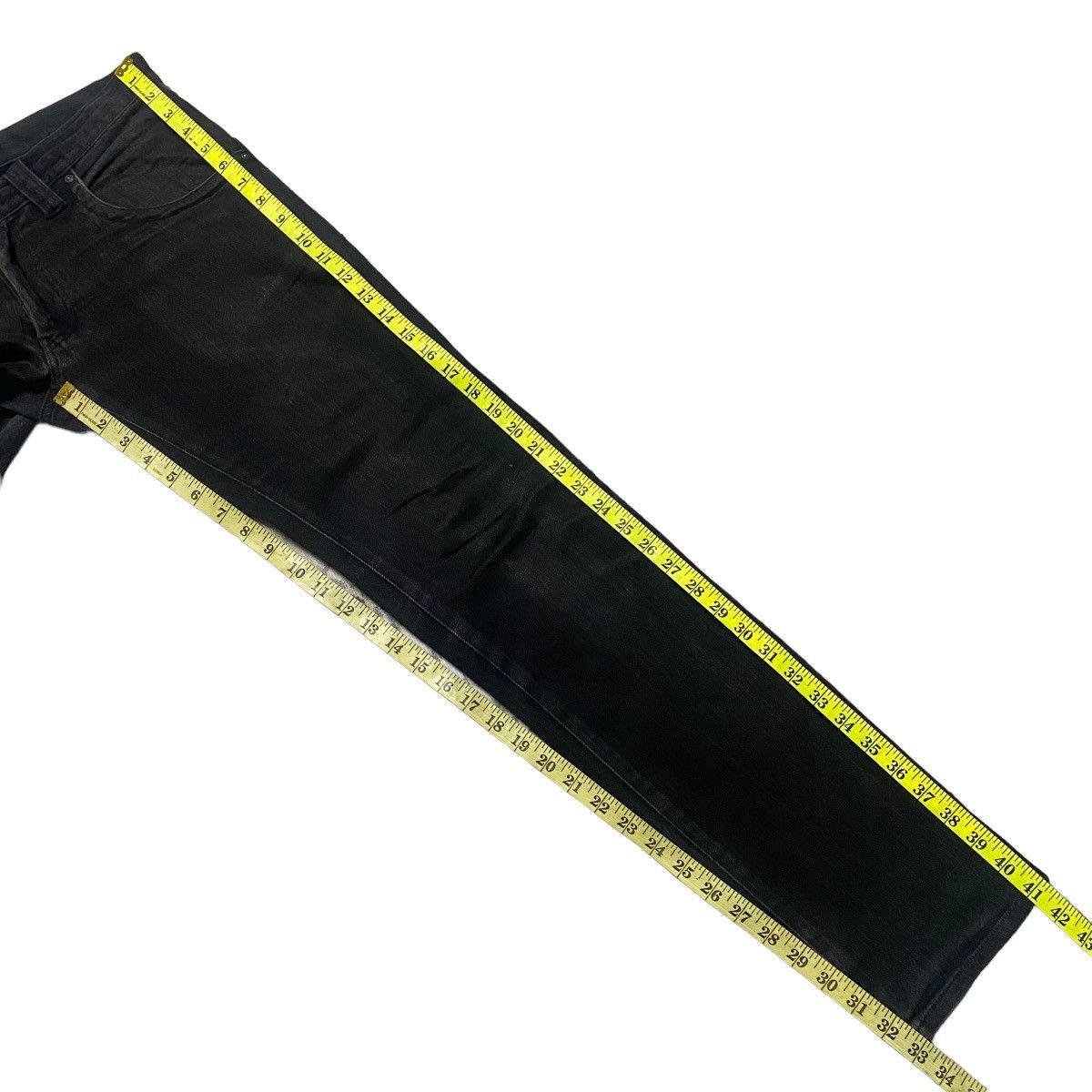 Japanese Brand HALB Black Assymetrical Denim Jeans Size US 30 / EU 46 - 22 Thumbnail