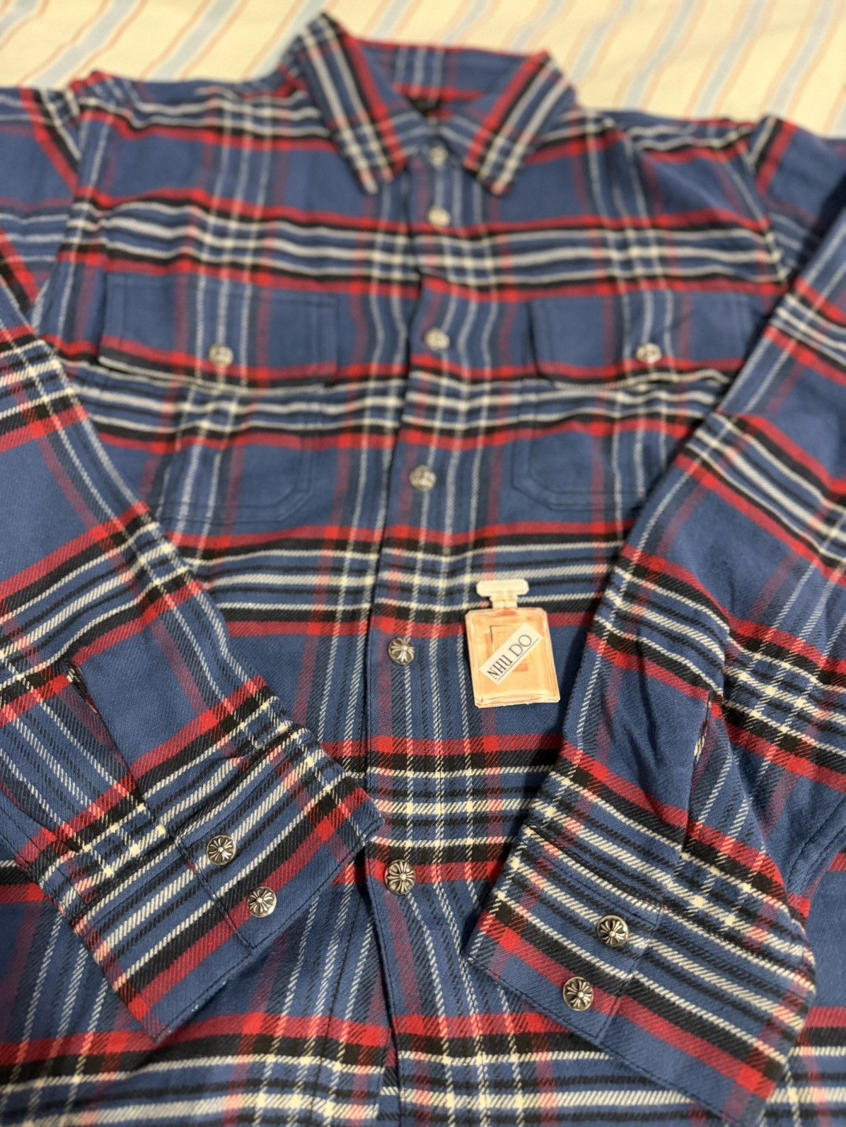 Chrome Hearts CH blue flannel - size Small - New Size US S / EU 44-46 / 1 - 4 Thumbnail