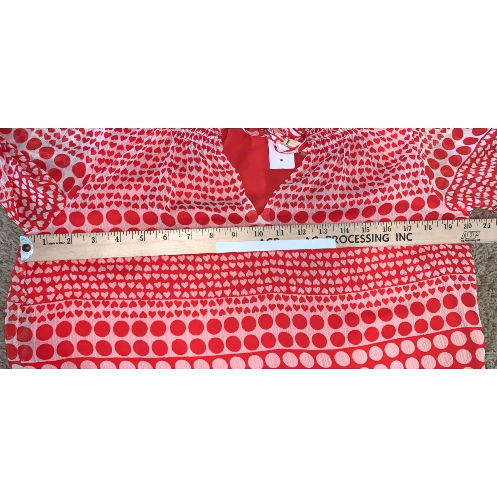 Loft LOFT Blouse Shirt S Red White Polka Dot Print V-Neck Long Sleeve Pullover Knit Nylon Polyester Turtleneck-? Size S / US 4 / IT 40 - 7 Thumbnail