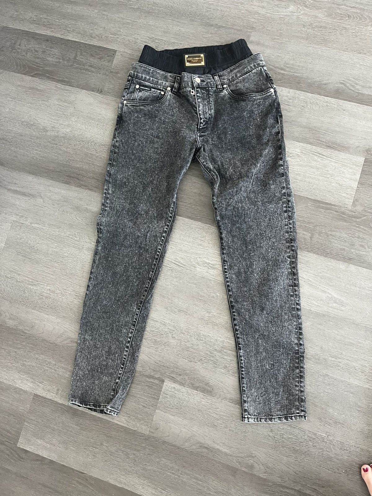 Dolce and Gabbana Denim Pants with Layered Boxer
