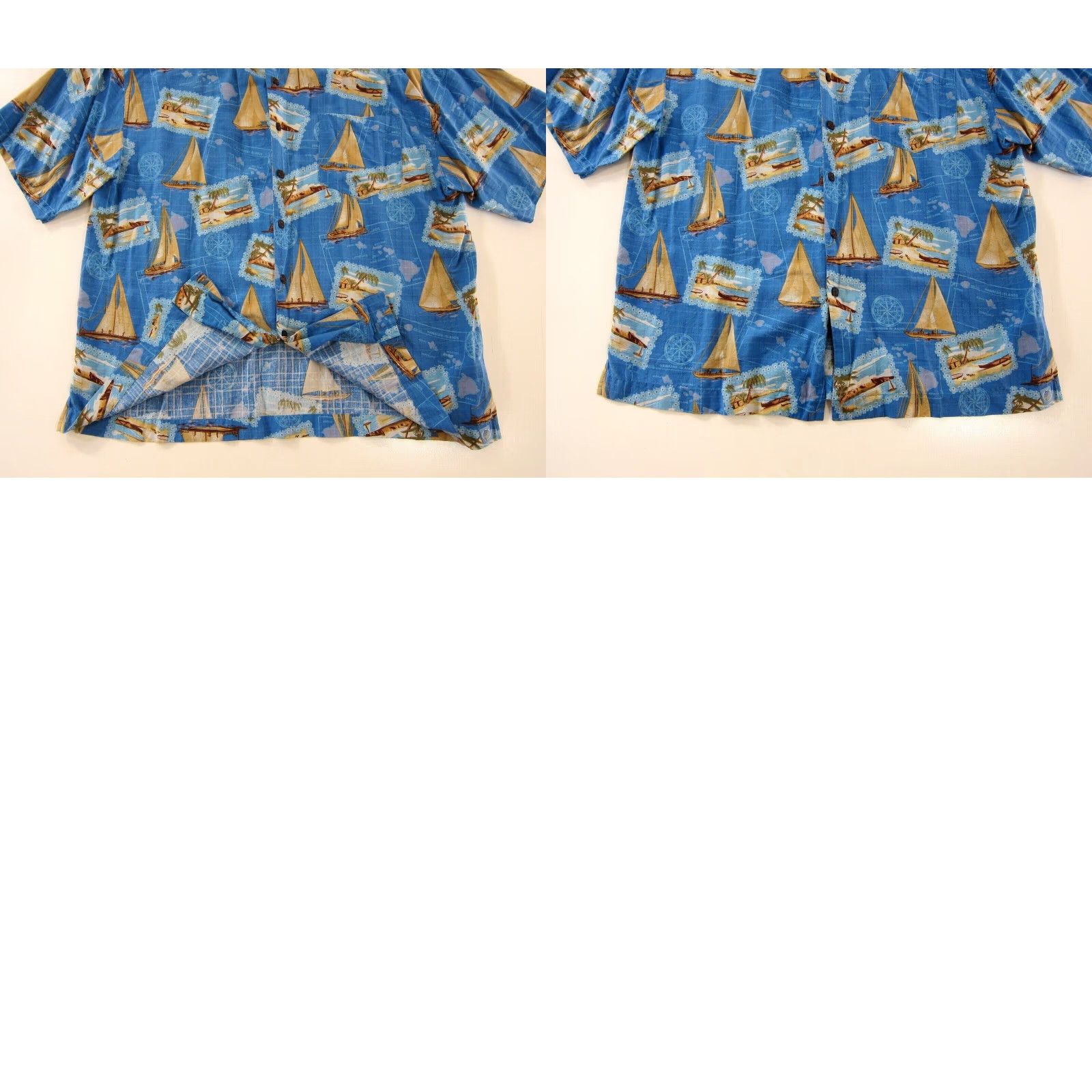 Vintage Bermuda Bay Shirt XXL Bermuda Bay 100% Silk Sailboat Blue Yellow Floral Button Down Hawaiian Shirt Mens Size US XXL / EU 58 / 5 - 8 Thumbnail