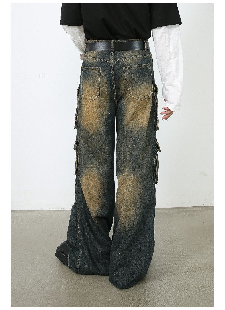 Japanese Brand × Jean American retro loose straight multi-pocket cargo jeans Size US 34 / EU 50 - 6 Thumbnail