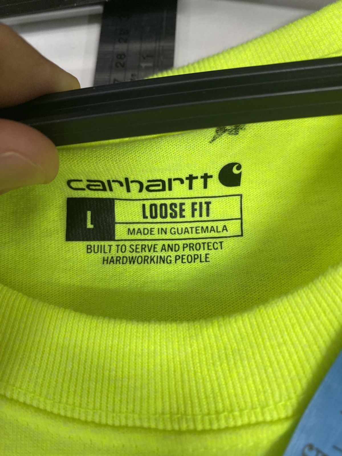 Carhartt Tshirt carhartt pocket tee fluorescent color Size US L / EU 52-54 / 3 - 6 Thumbnail