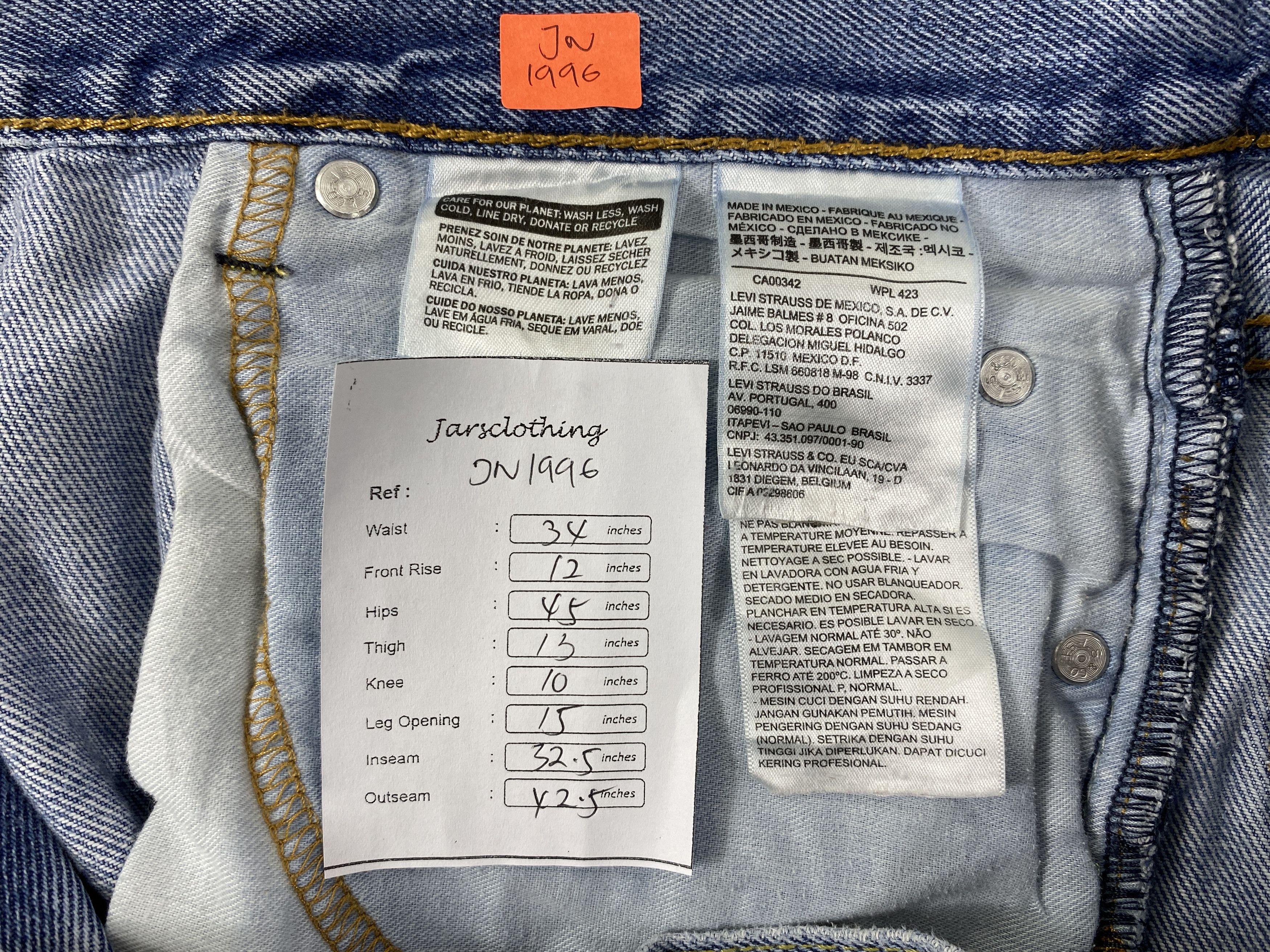 Levi's Mid Blue Vintage Levi's 550 Jeans 34x32.5 Denim -JN1996 Size US 34 / EU 50 - 8 Thumbnail