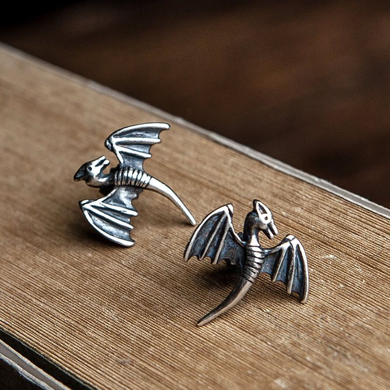 Diamond Earrings x Jewelry Bird Punk Earrings One Pairs Chrome Jewelry in Silver, Men's