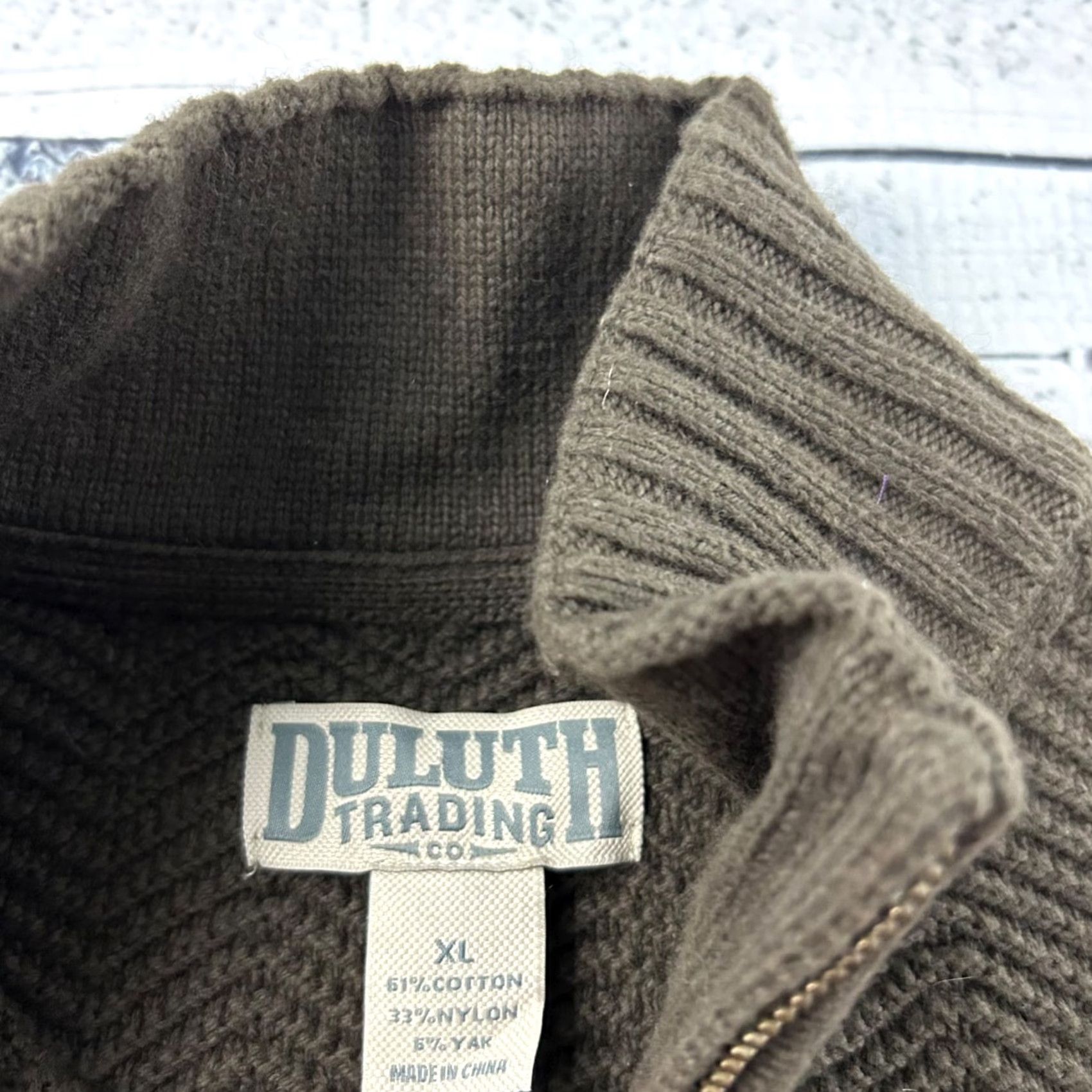 CO Duluth Yak Blend Pullover 1/4 Zip Cotton Sweater Men XL Brown Shirt Size US XL / EU 56 / 4 - 2 Thumbnail