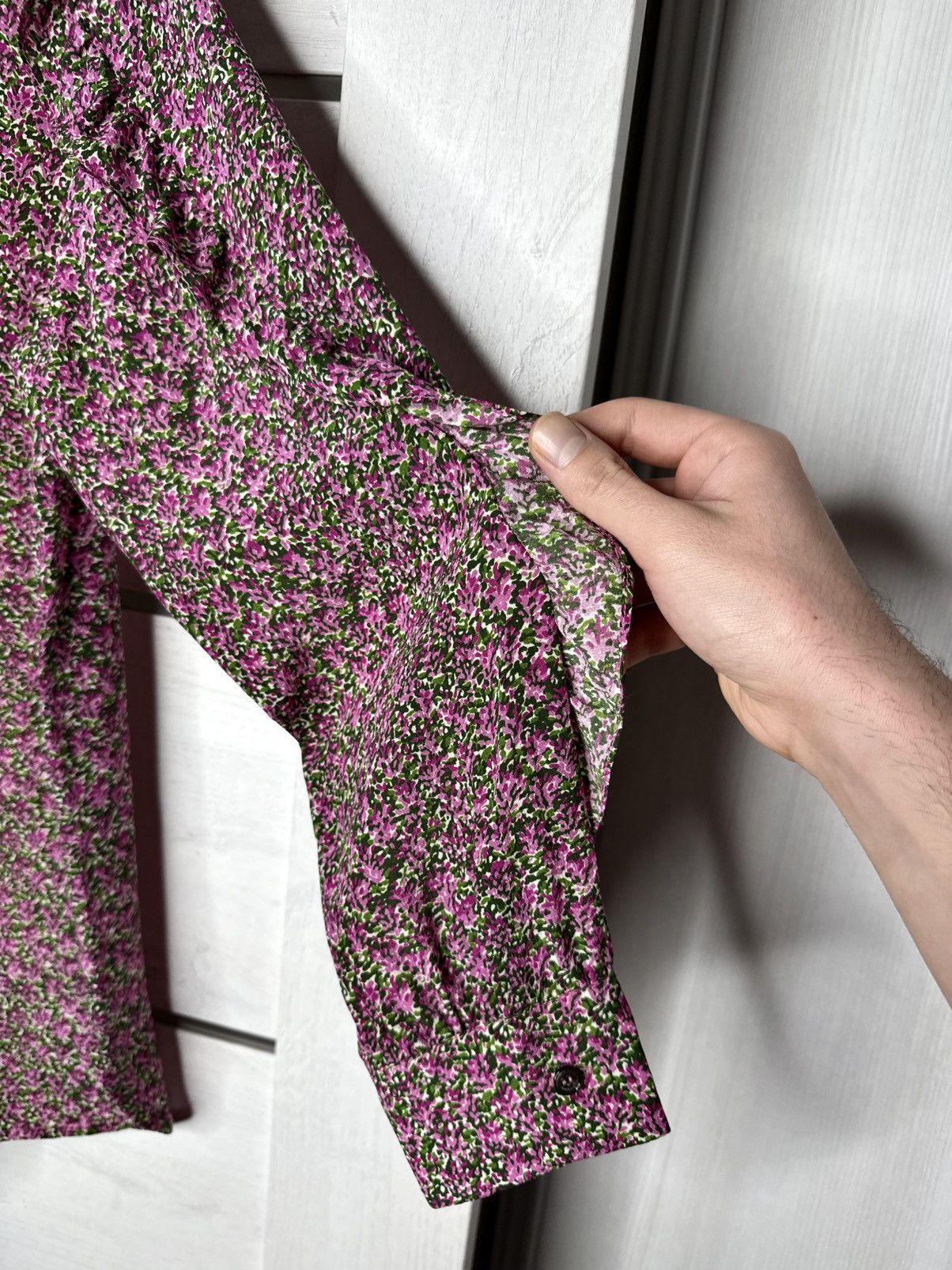 Max Mara Weekend Max Mara Silk Blouse Pink Floral Ruffle Sleeve Shirt Size M / US 6-8 / IT 42-44 - 16 Thumbnail