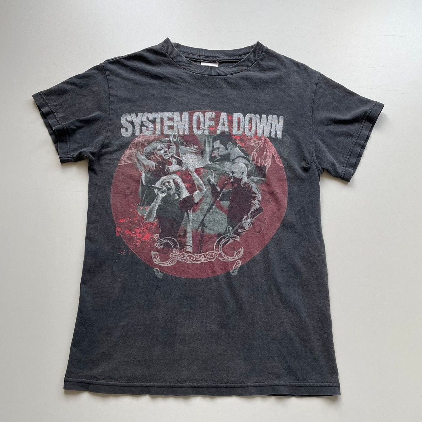 Vintage System Of A Down Graphic Band T Shirt Small Faded