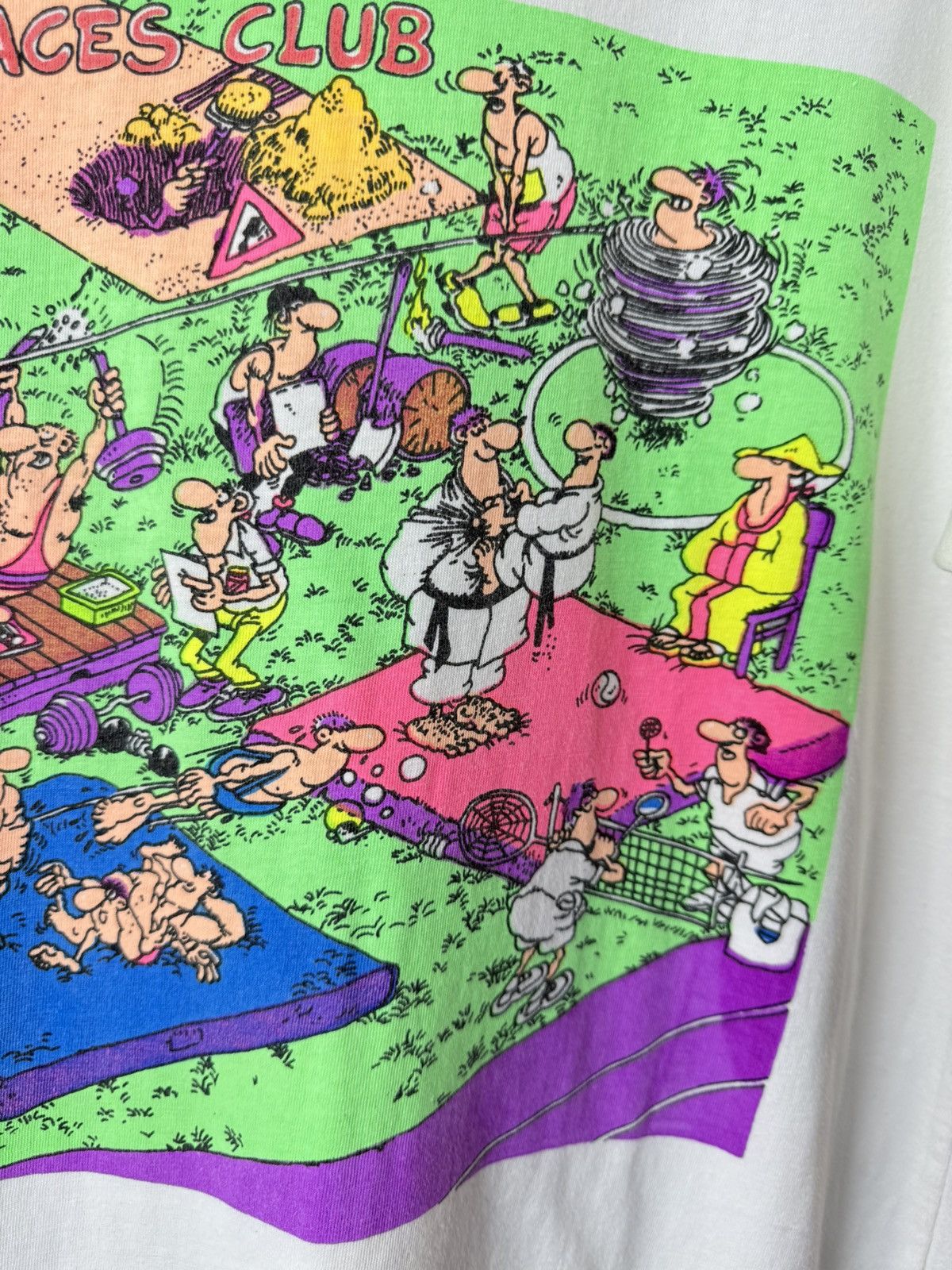Vintage 80-90’s Vintage Boxy Art Gym Wrestling Gum T Shirt Size US M / EU 48-50 / 2 - 4 Thumbnail