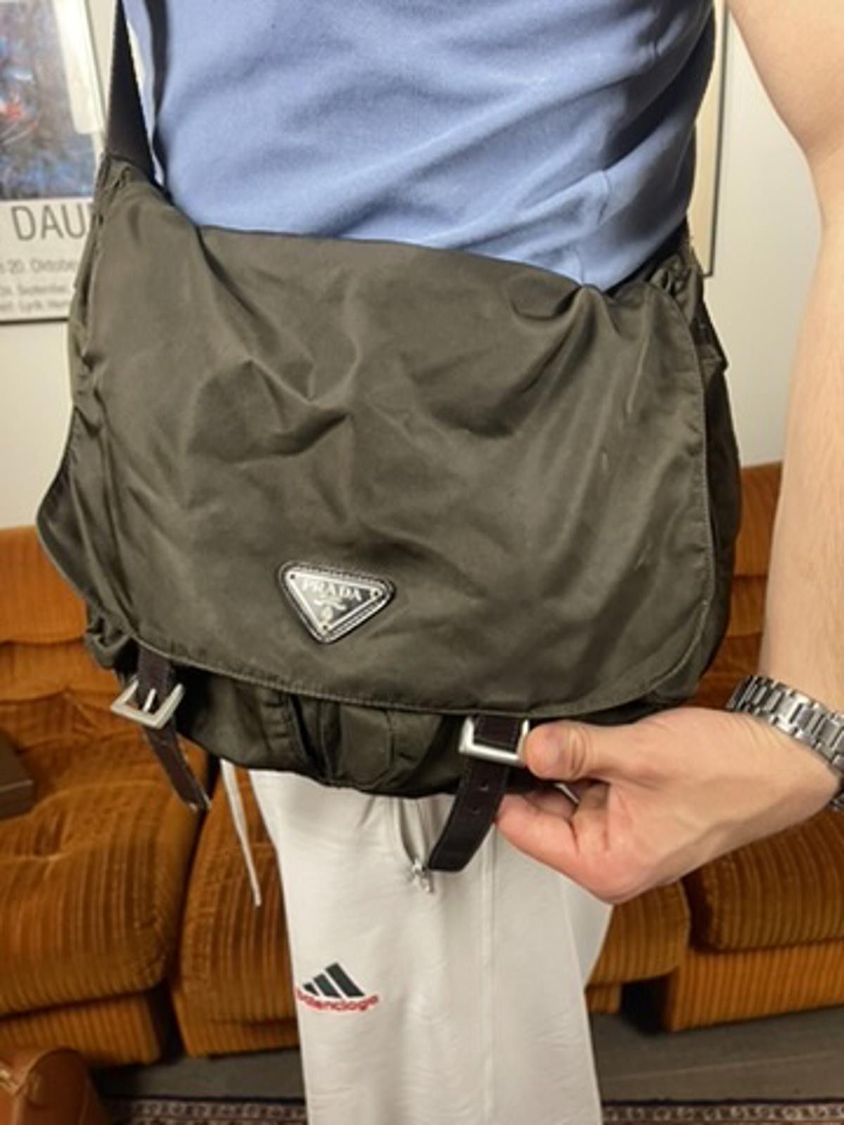 Prada Prada - Olive Nylon Messenger Bag Size ONE SIZE - 2 Thumbnail