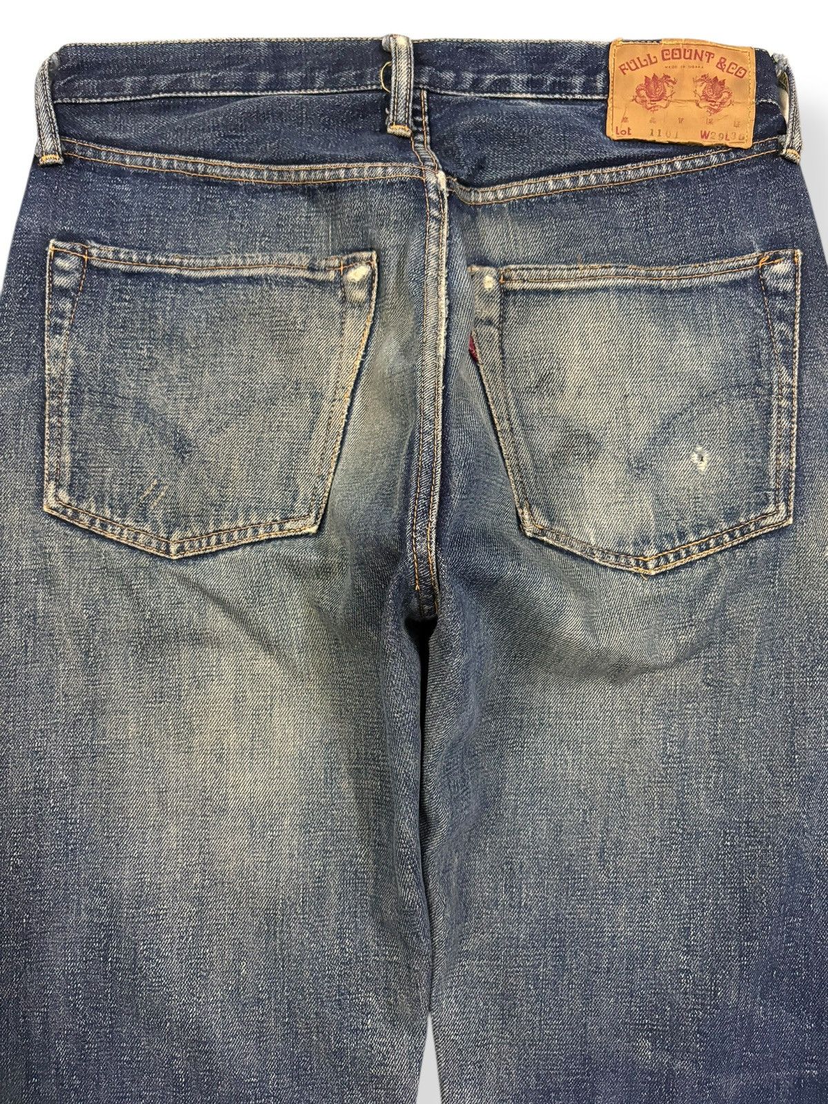 Full Count & Co. Vintage FullCount & Co 1101 Selvedge Distressed Grunge Jeans Size US 30 / EU 46 - 13 Thumbnail
