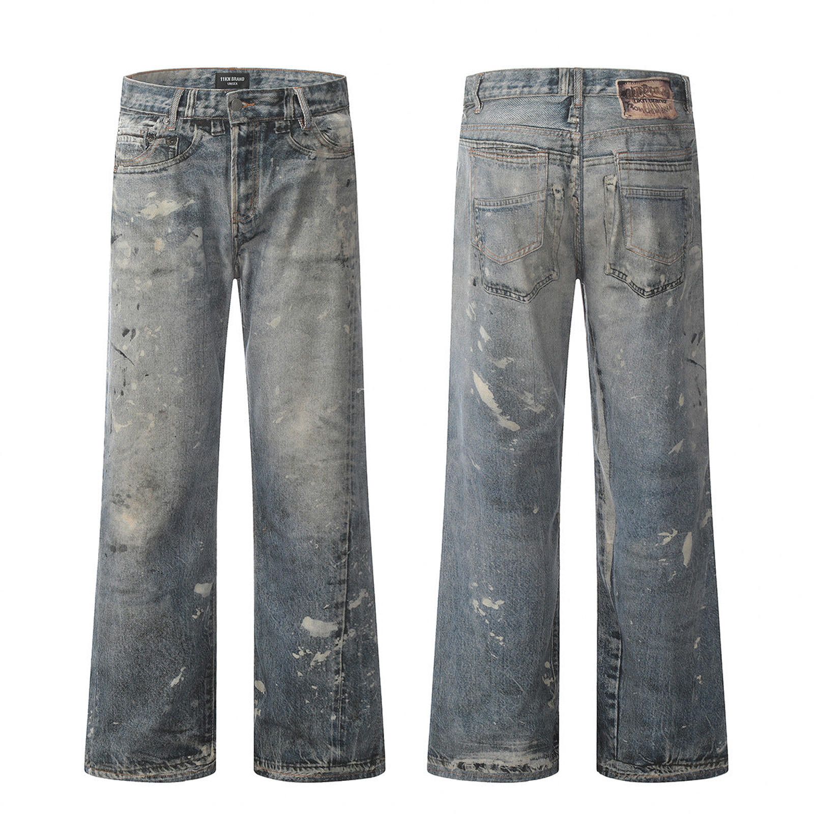 Japanese Brand Blue Distressed Relaxed Fit Men's Denim Jeans Size US 30 / EU 46 - 4 Thumbnail