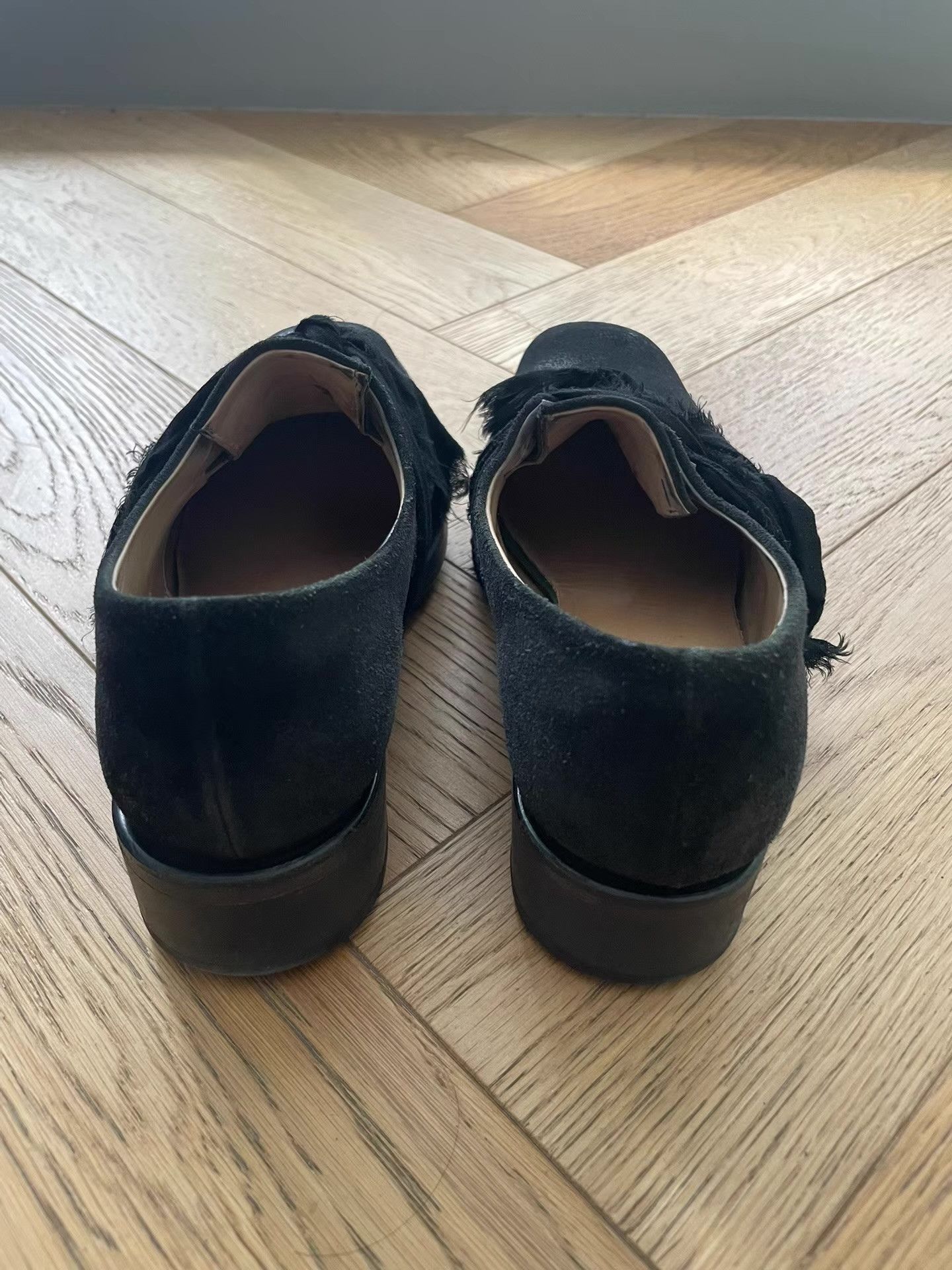 Cherevichkiotvichki Cherevichkiotvichki Black Ribbon Suede Derby Shoes Ｑ25 Size US 5 / IT 35 - 2 Thumbnail