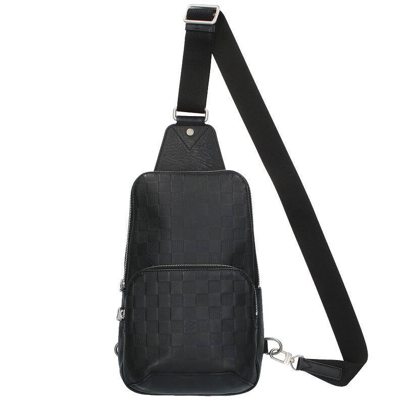 image of Louis Vuitton Avenue Sling Bag Damier Infini Shoulder Bag Black, Women's