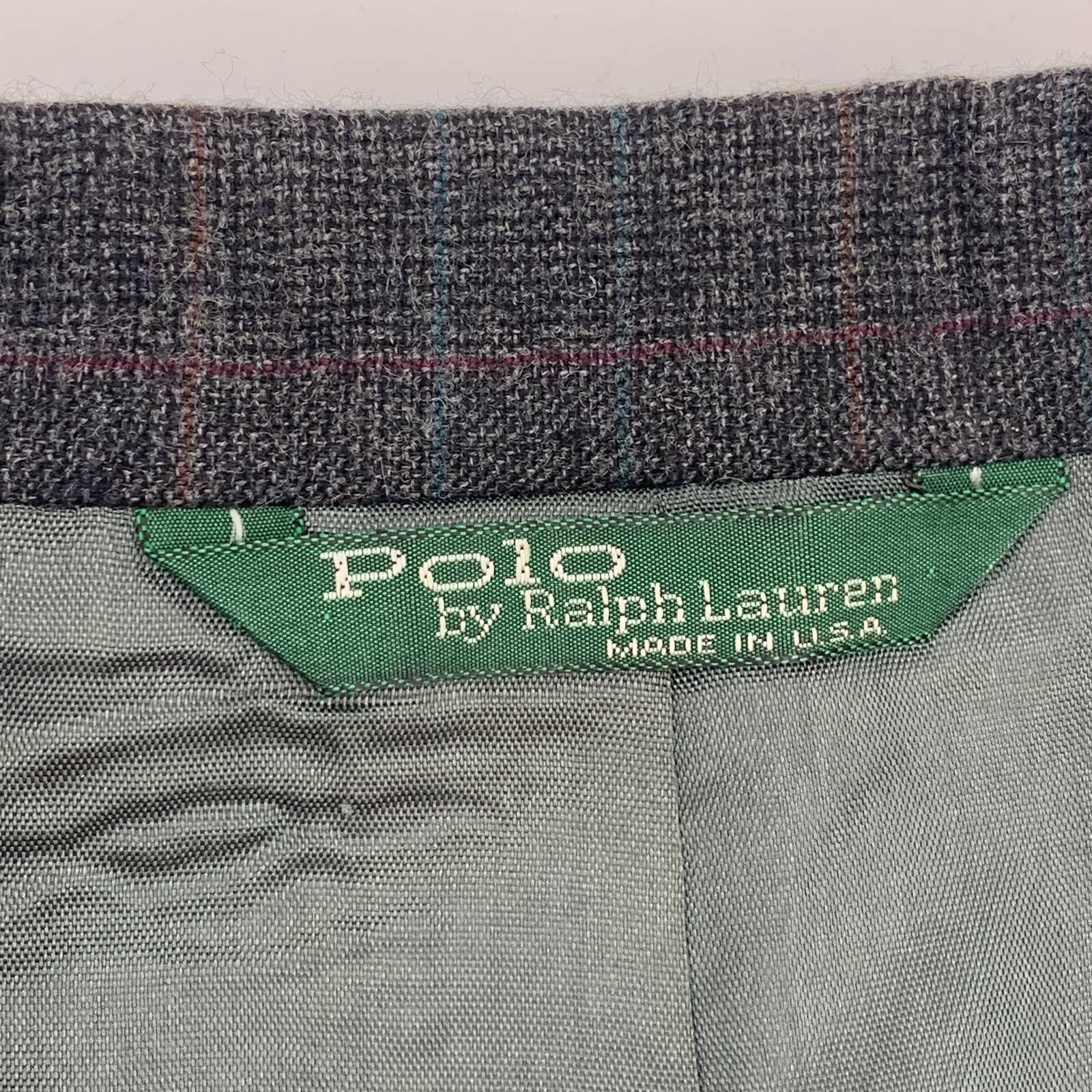 Polo Ralph Lauren Polo Ralph Lauren Plaid Blazer Vintage Wool Gray Size XS / US 0-2 / IT 36-38 - 3 Thumbnail