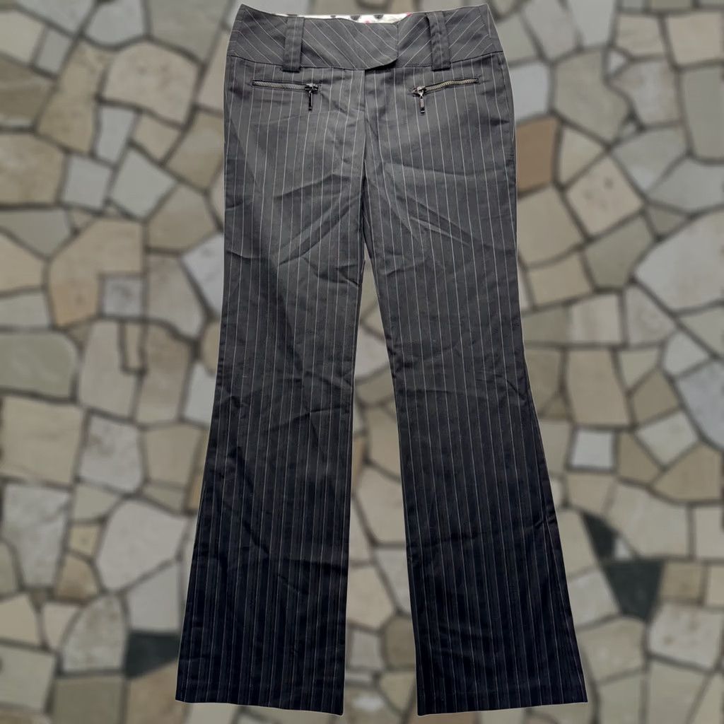 Vintage Joe Benbasset Dress Pants Pinstripe Gray With Zipper Pockets Women M Pants Size 32" / US 10 / IT 46 - 1 Thumbnail