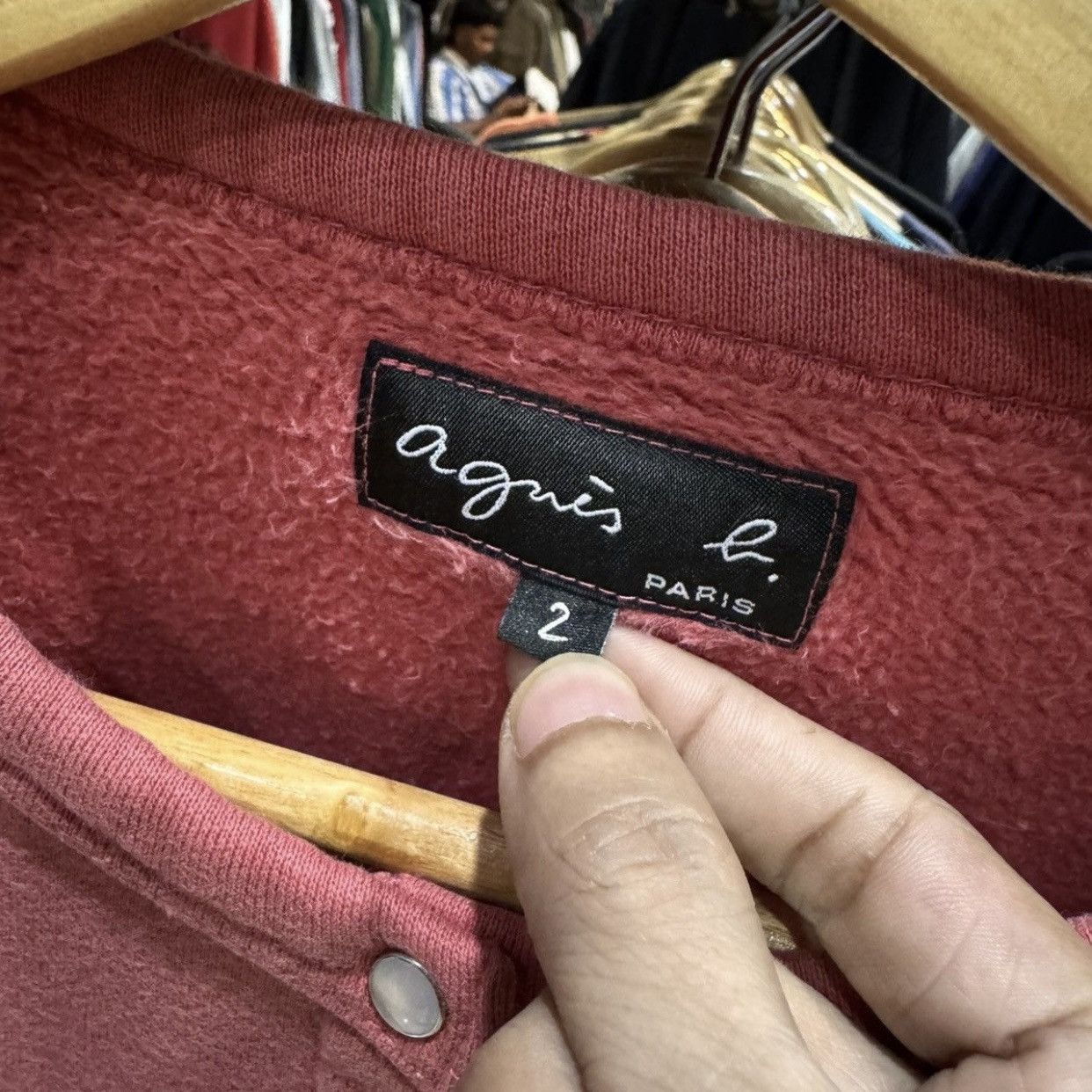 agnes b. Vintage Agnes B Paris Cotton Fleece Snap Button Cardigan Size XS / US 0-2 / IT 36-38 - 9 Thumbnail