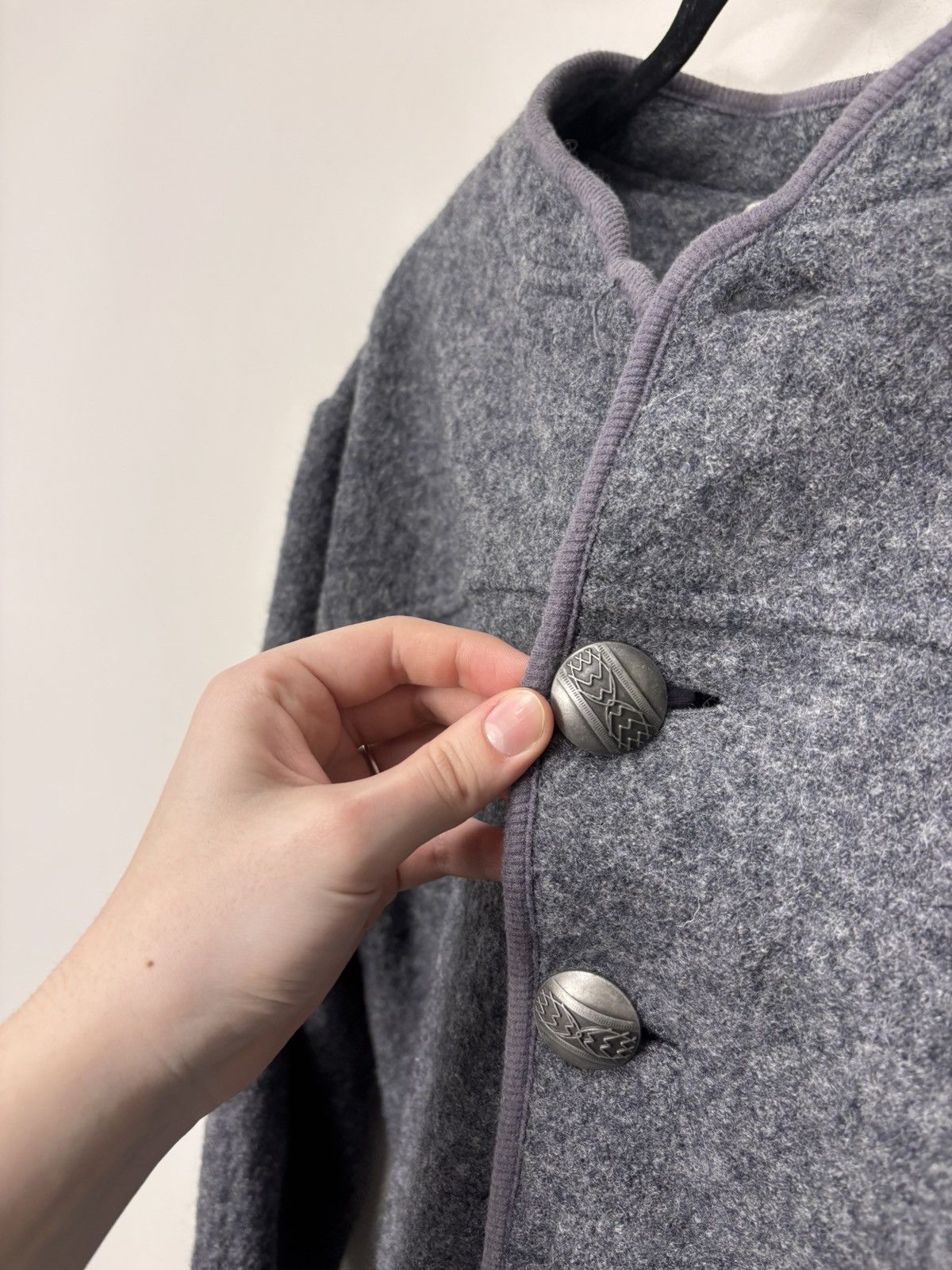 Other Vintage Der Wildschutz Trachten Grey Wool Cardigan Jacket Size L / US 10 / IT 46 - 11 Thumbnail