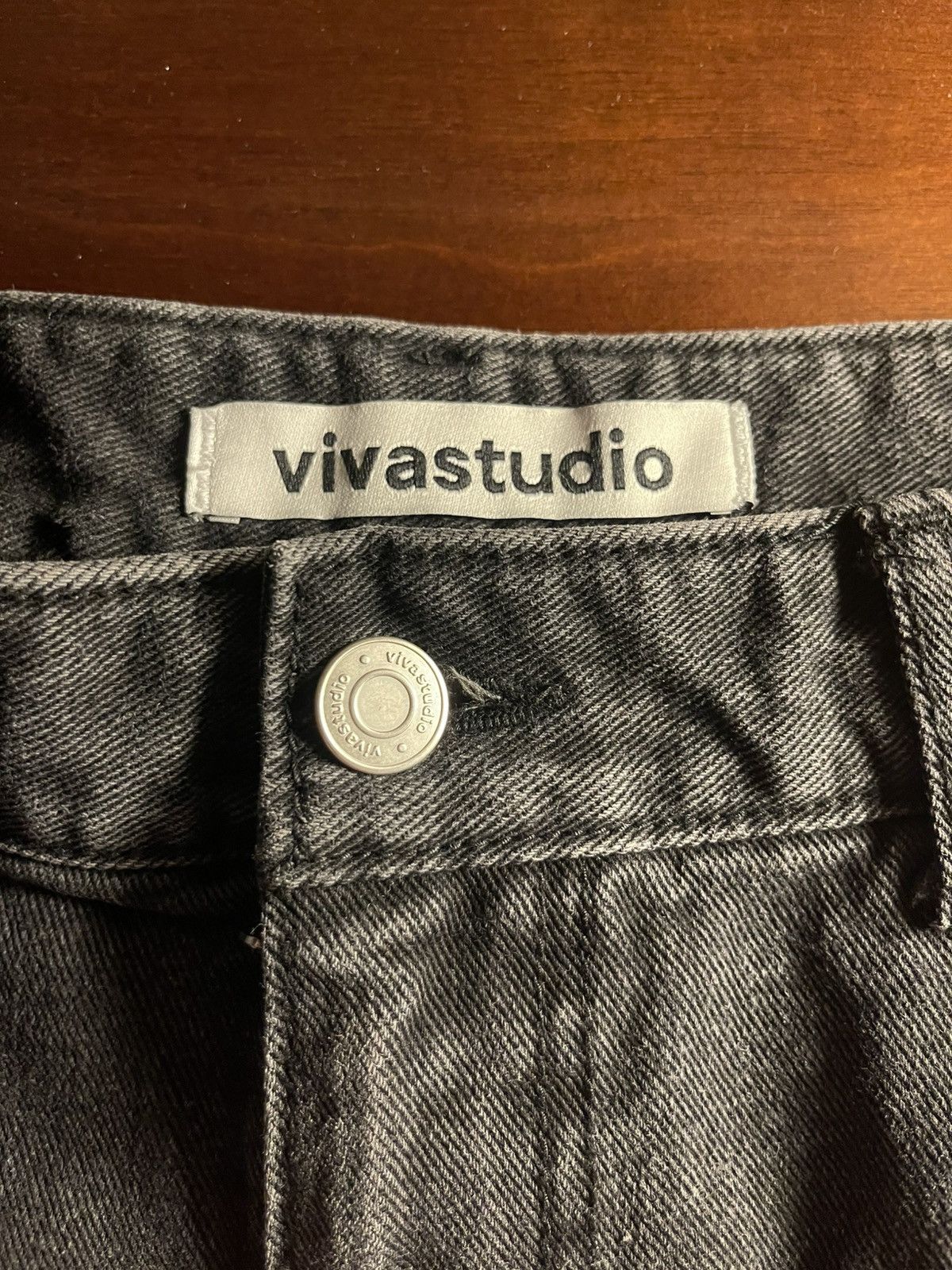 Vivastudio Vivastudio Wide Leg Black Denim Pants Size US 32 / EU 48 - 3 Thumbnail