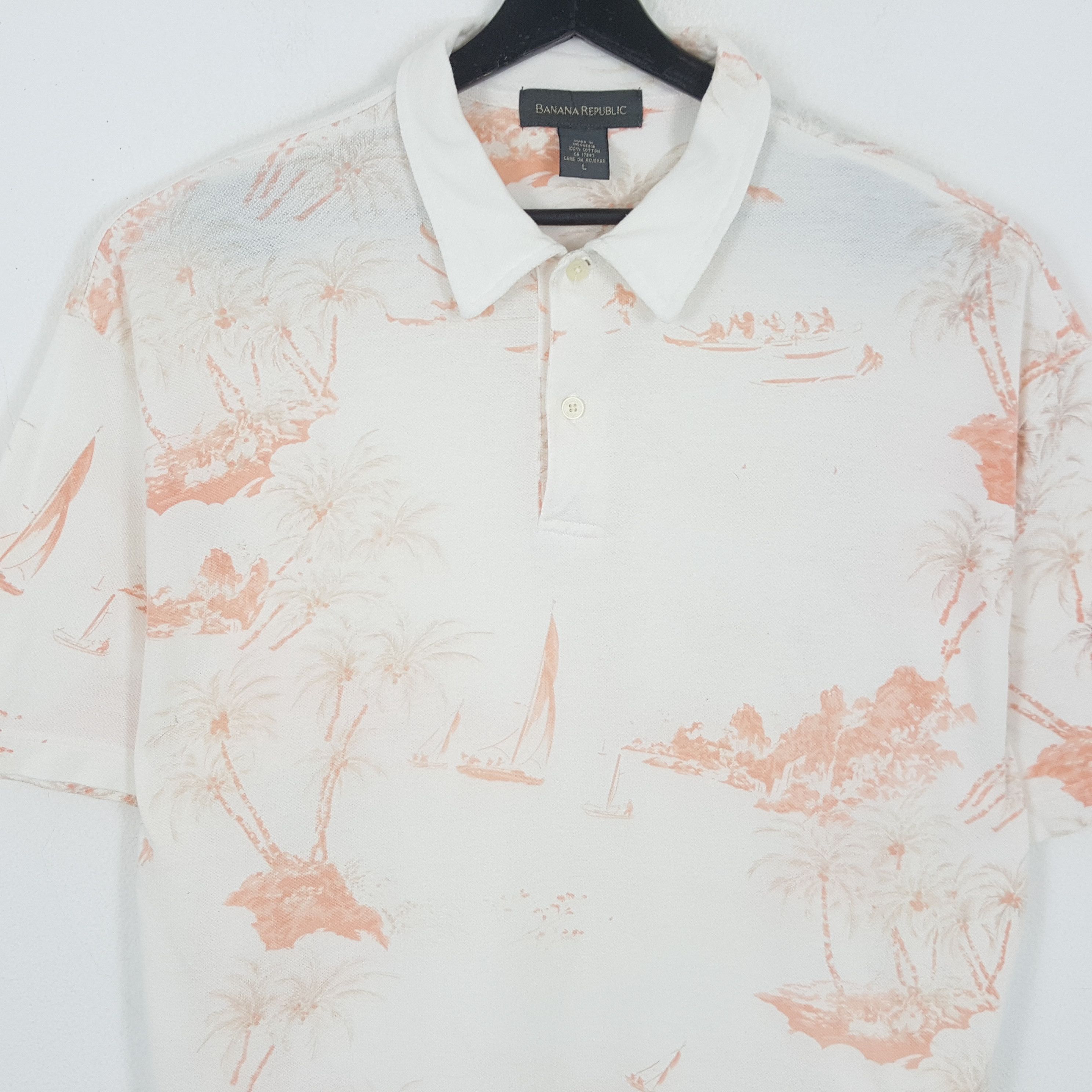 Banana Republic × Vintage BANANA REPUBLIC Polos Hawaii Summer Style Size US L / EU 52-54 / 3 - 2 Thumbnail