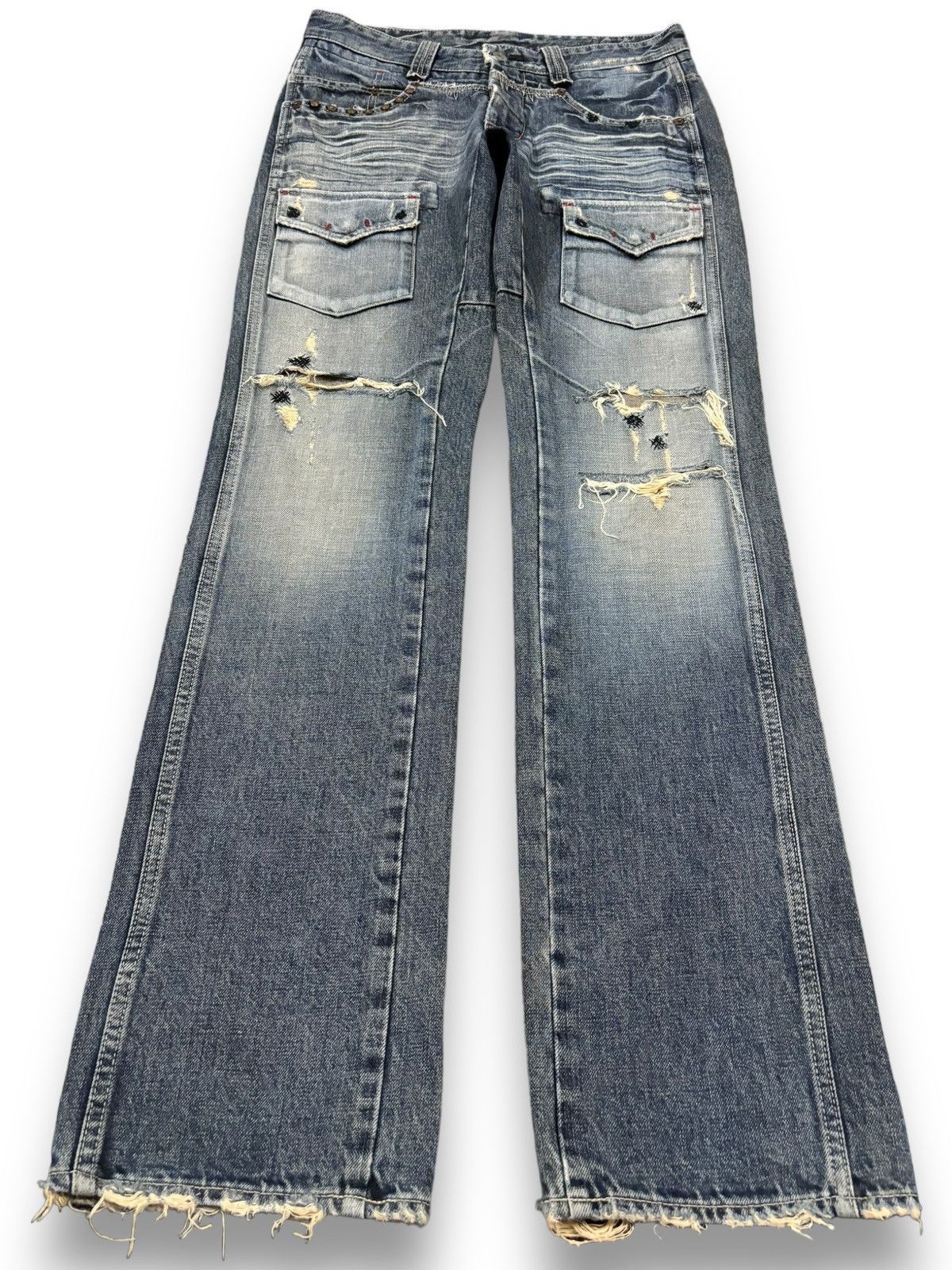Hysteric Glamour Vintage Japanese Brand Bartack Studded Distressed Punk Jeans Size US 32 / EU 48 - 1 Thumbnail