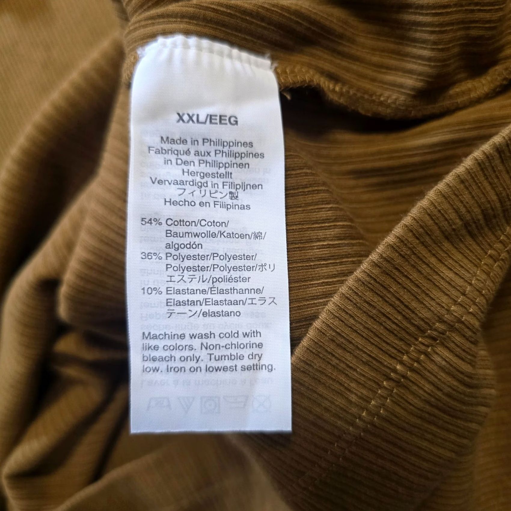 J.Crew J.CREW Top Womens XXL Brown Tan Ribbed Long Sleeve Ruffle Neck Casual Blouse Size XXL / US 16-18 / IT 52-54 - 7 Thumbnail