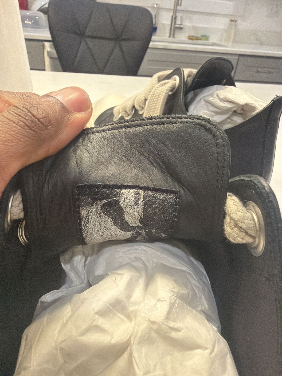 Rick Owens RICK OWENS JUMBOLACE LOW SNEAKER ‘BLACK MILK’ Size US 10 / EU 43 - 7 Thumbnail
