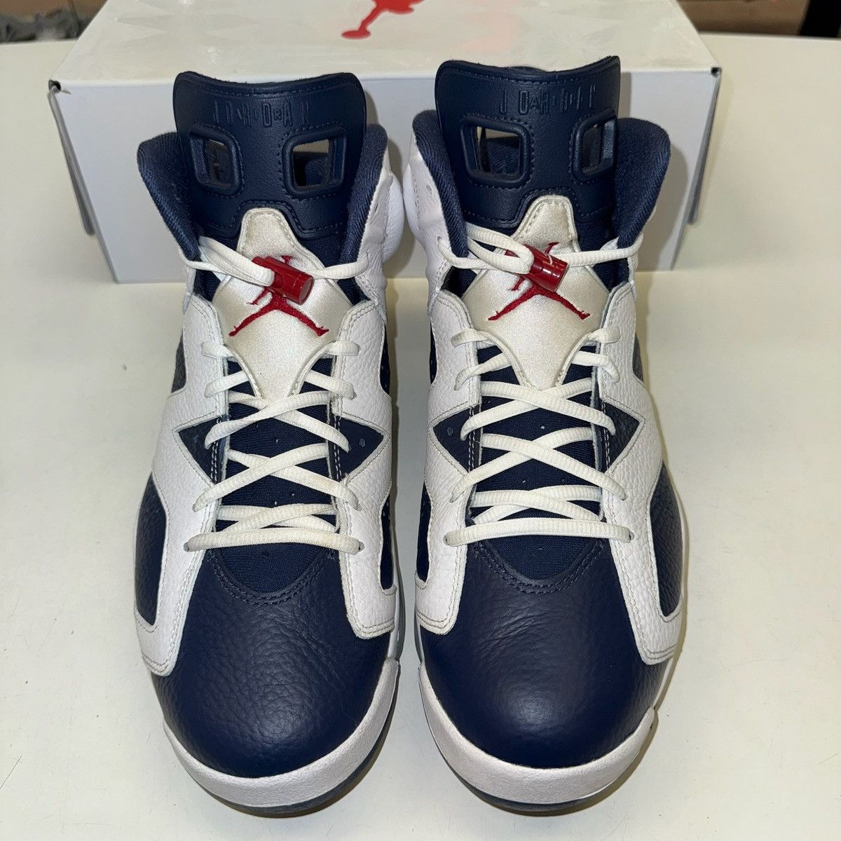 Jordan Brand Size 10.5- Nike Air Jordan 6 Retro Olympic 2024 (CT8529-164) Size US 12 / EU 45 - 4 Thumbnail