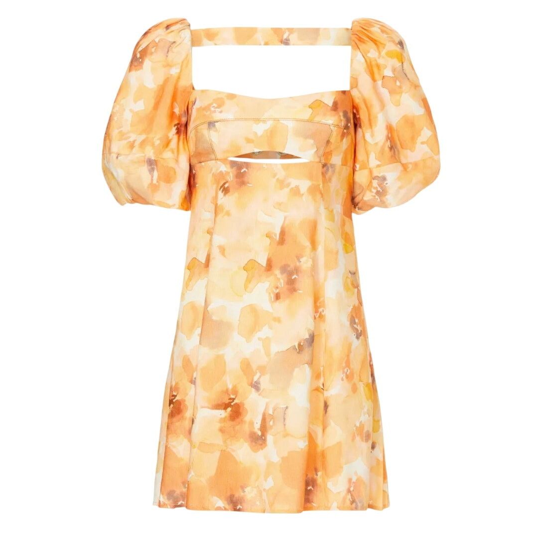 Significant Other Significant Other Lois Floral Mini Dress Orange, Size US 10 Size L / US 10 / IT 46 - 1 Thumbnail