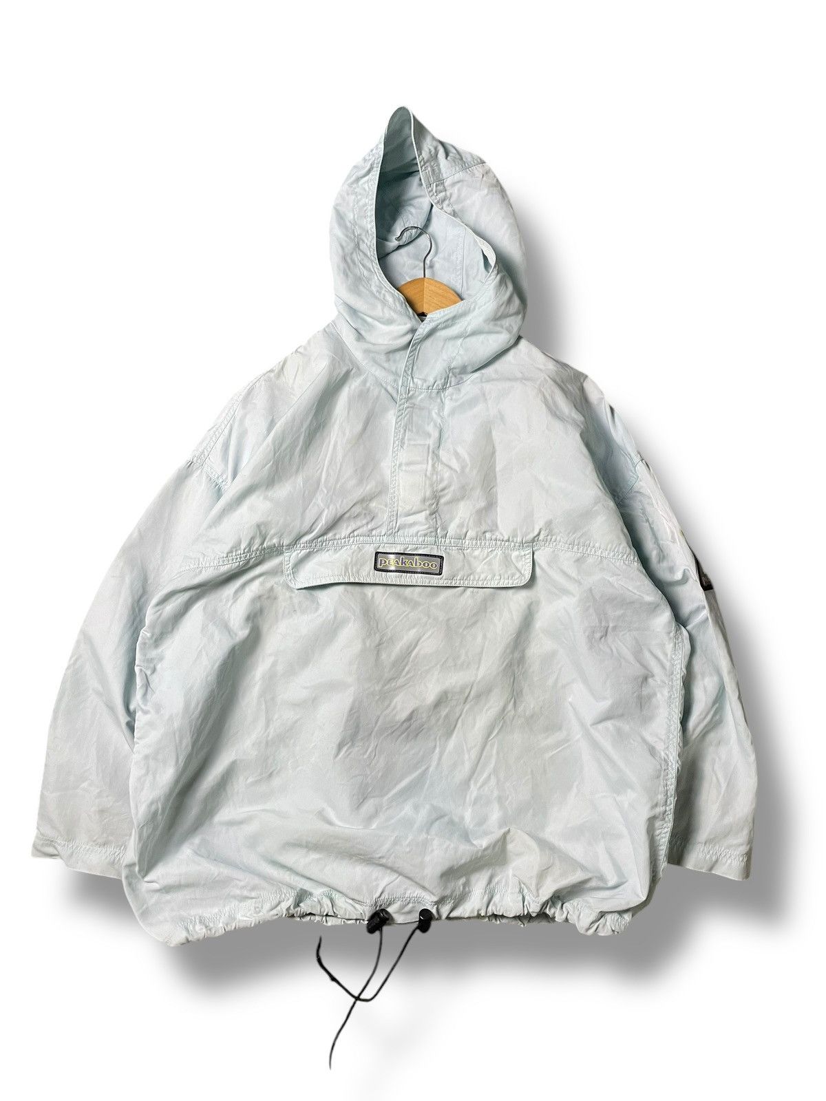Japanese Brand × Vintage PEAKABOO Brand Big Logo Hooded Windbreaker (98) Size US L / EU 52-54 / 3 - 1 Thumbnail