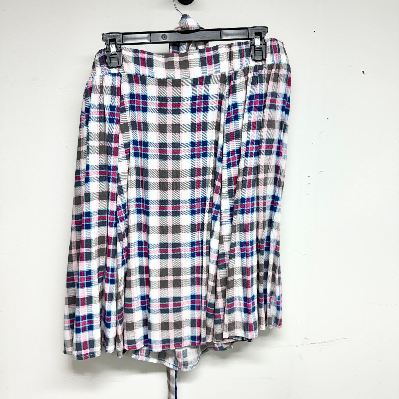 Other Torrid Blue White Mini Chalis Skirtall Rustic Plaid Sz 3 3X Size 42" / US 20 - 4 Thumbnail