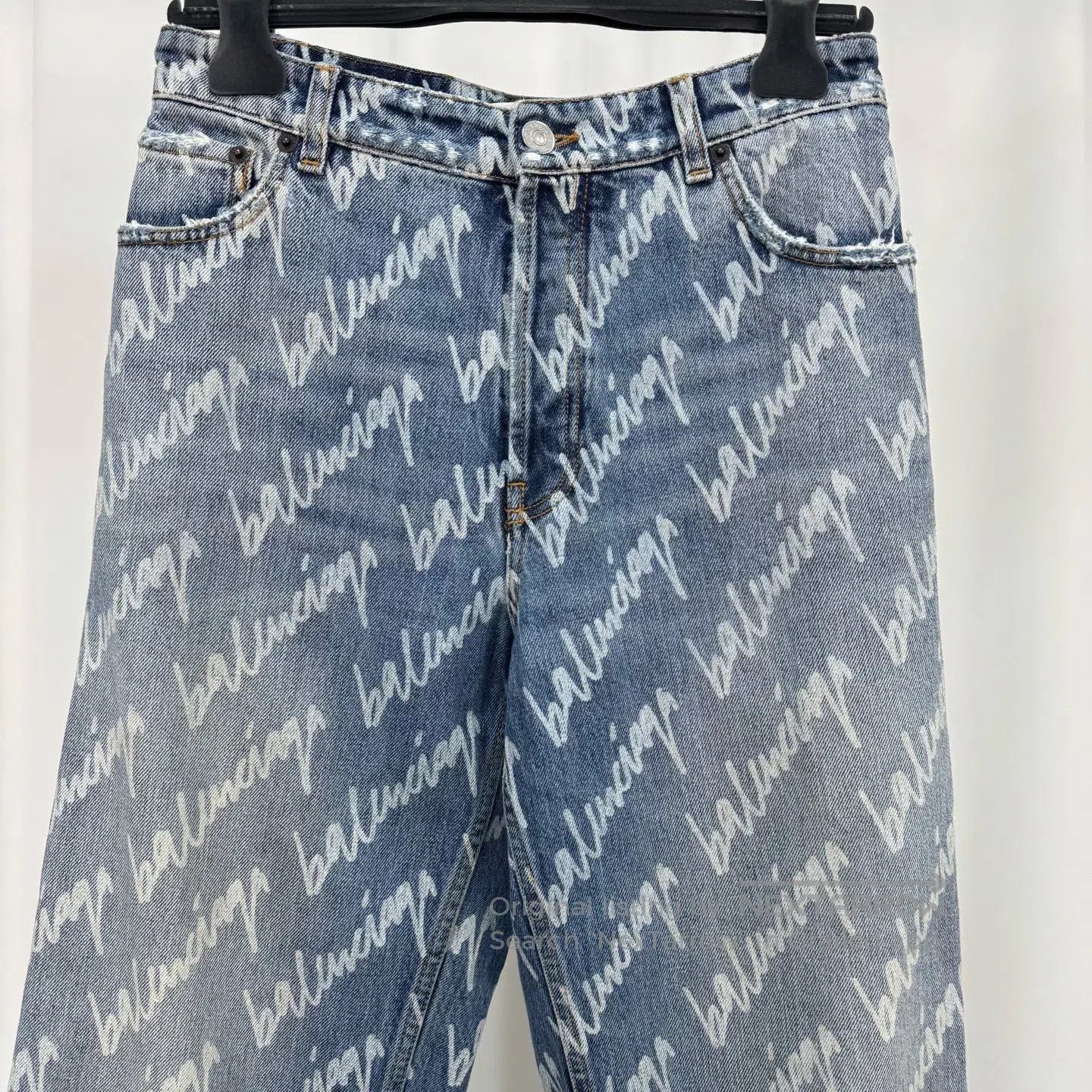 Balenciaga Balenciaga Script Logo All-Over Print Jeans| Size 37" - 3 Thumbnail