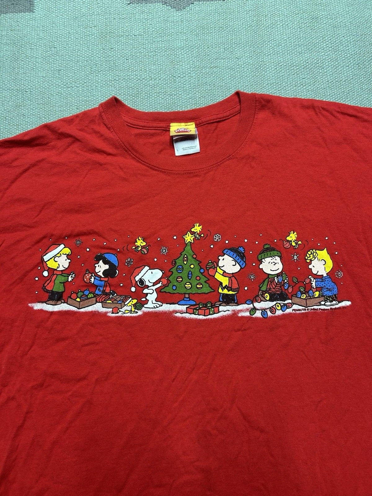 Vintage VTG t shirt peanuts Christmas Charlie Brown snoopy cotton L Size US L / EU 52-54 / 3 - 2 Thumbnail