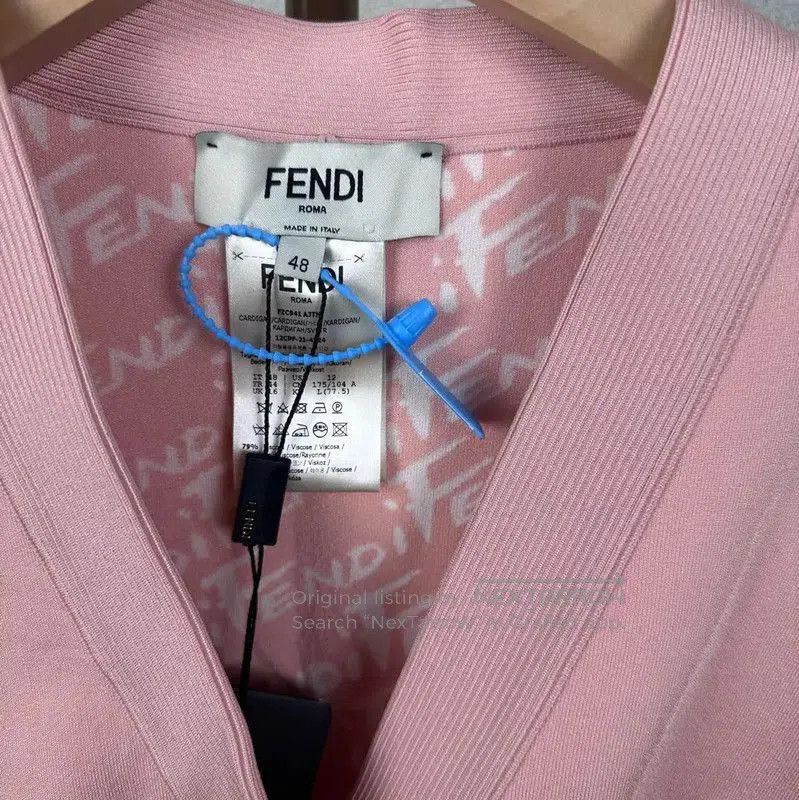 Fendi Fendi Pink Recycled Fiber Women's Cardigan . Size XXL / US 16-18 / IT 52-54 - 3 Thumbnail